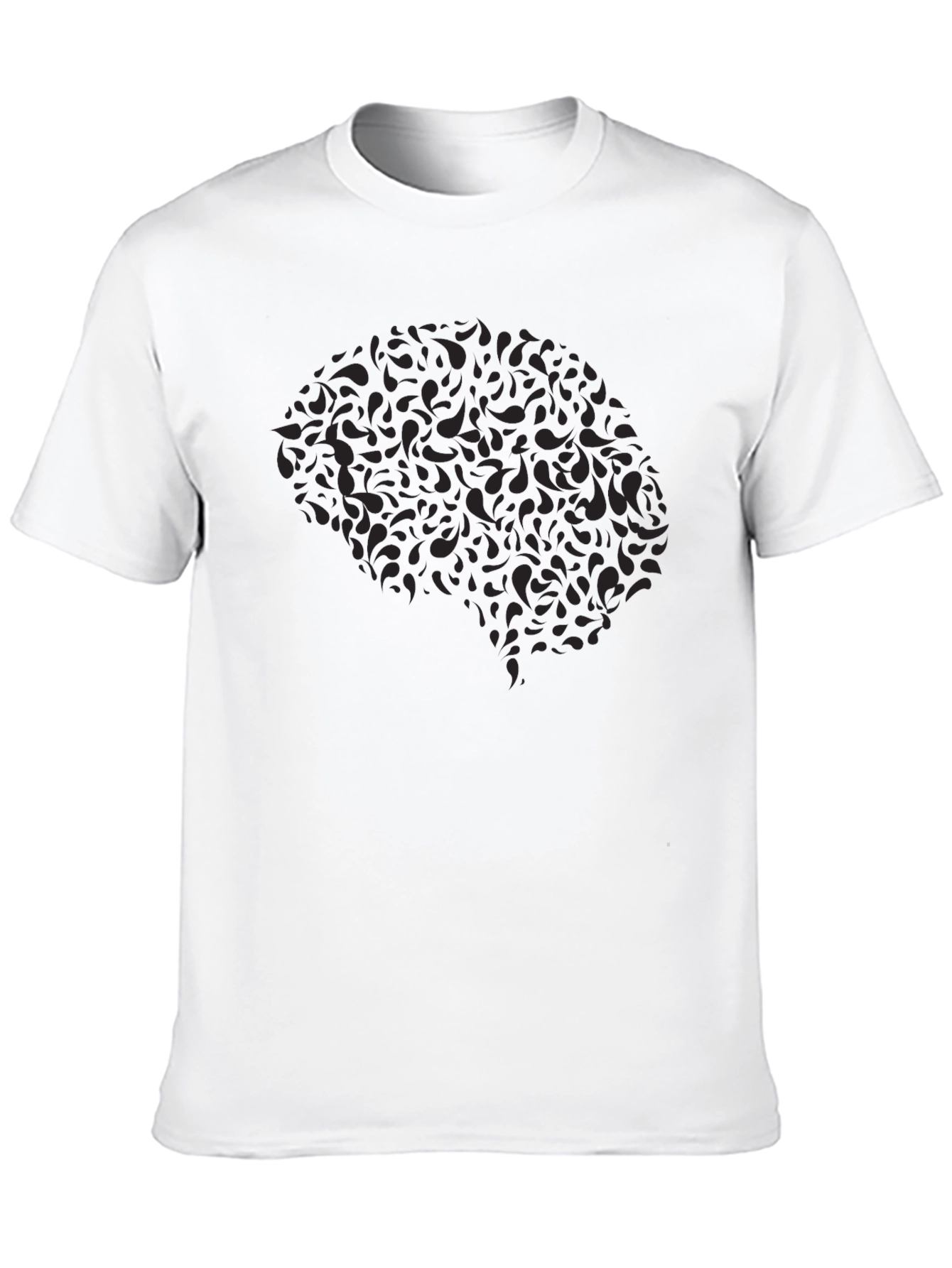 Abstract Brain Tee - Black Graphic T-Shirt