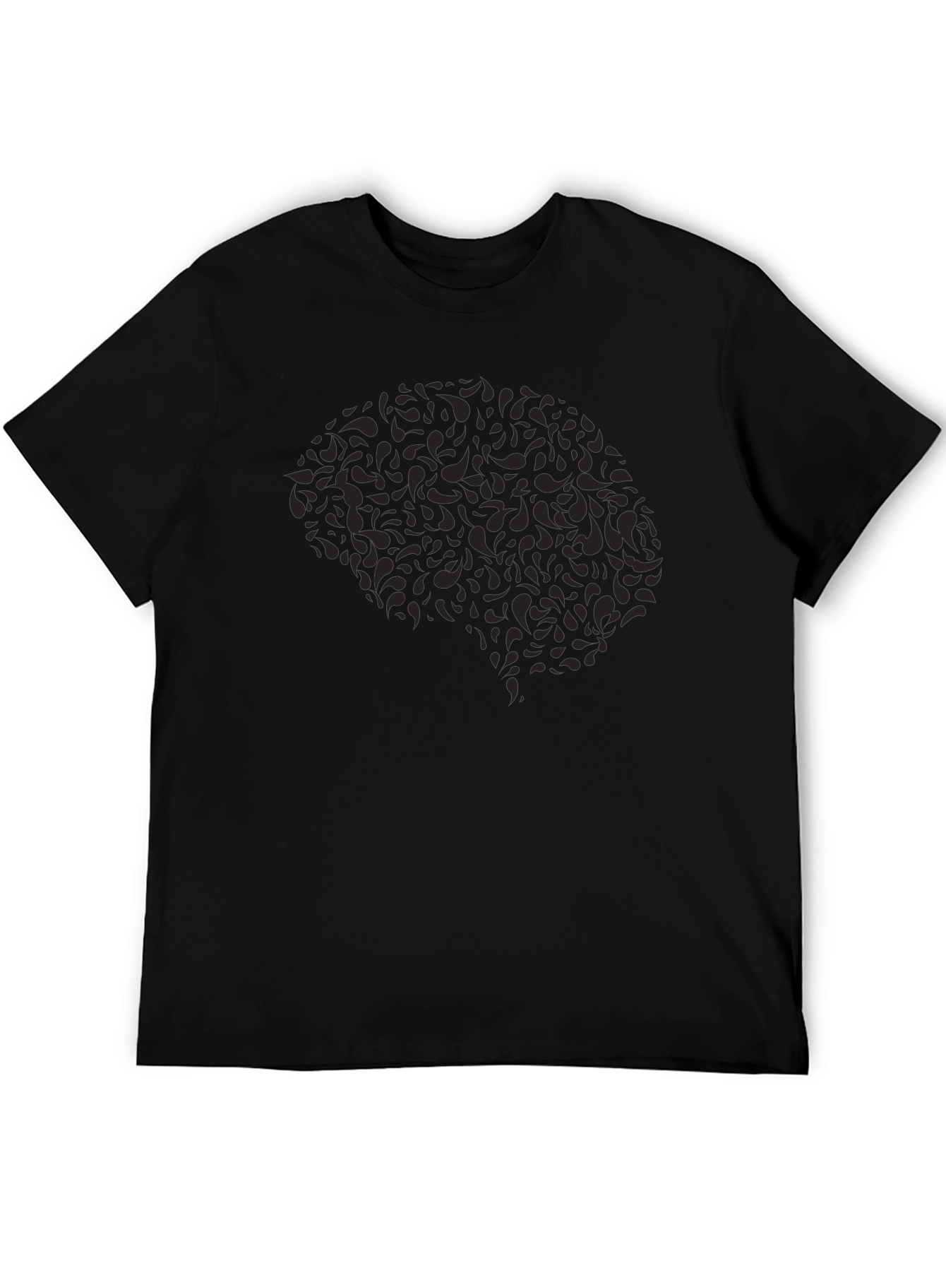 Abstract Brain Tee - Black Graphic T-Shirt