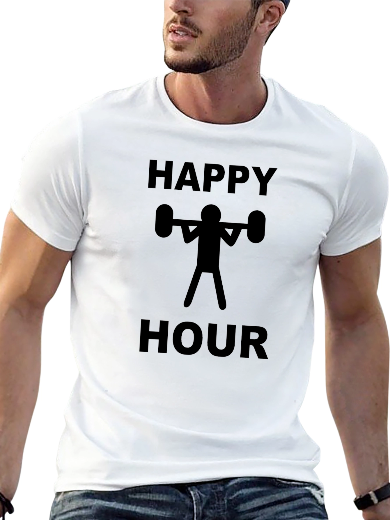 Happy Hour Weightlifting Black T-Shirt