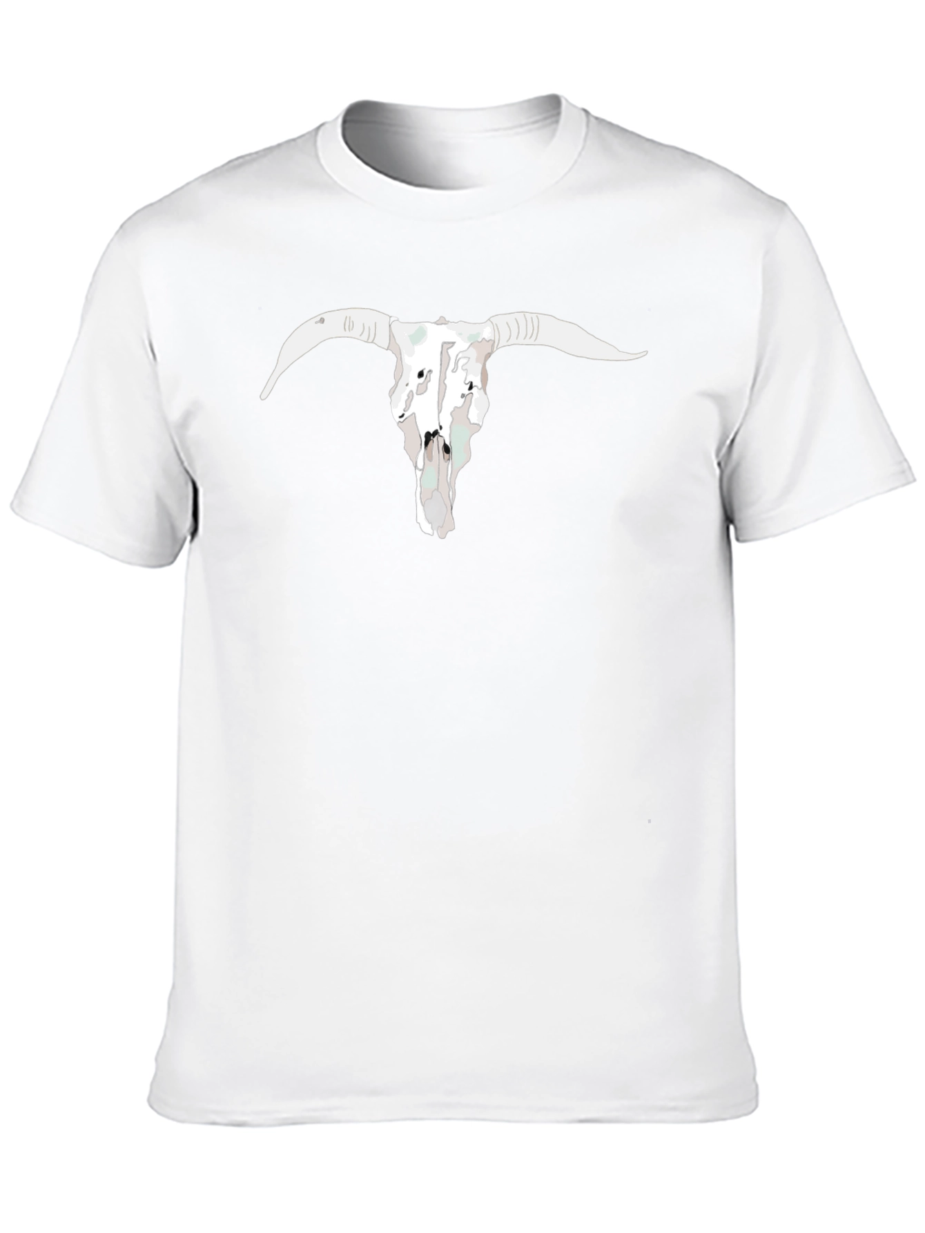 Mens Black T-Shirt with Bull Skull Graphic