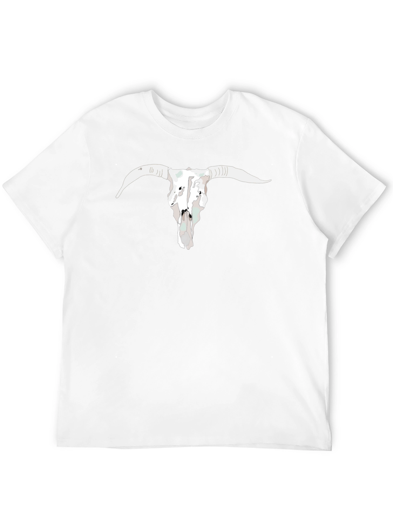 Mens Black T-Shirt with Bull Skull Graphic