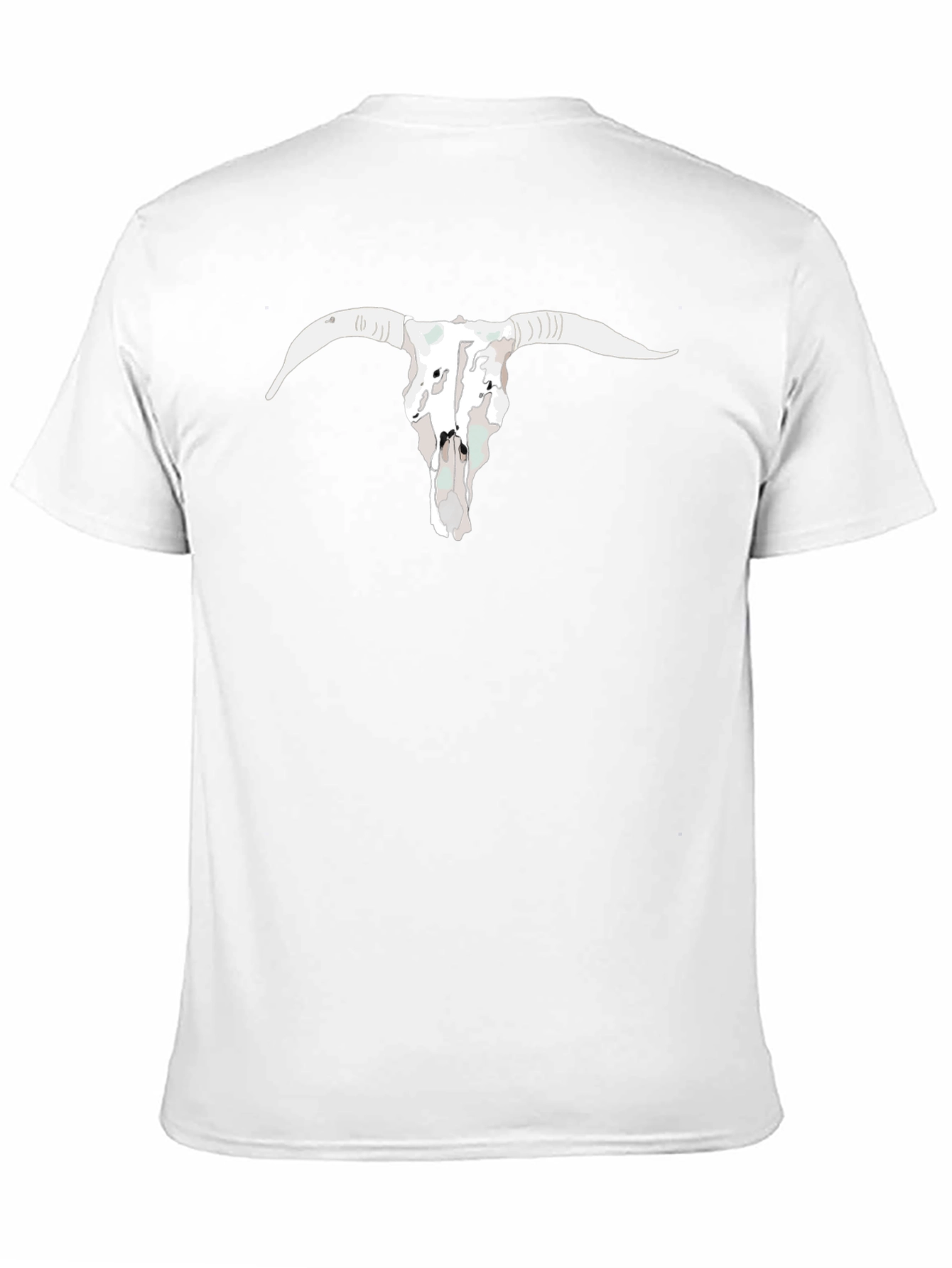 Mens Black T-Shirt with Bull Skull Graphic