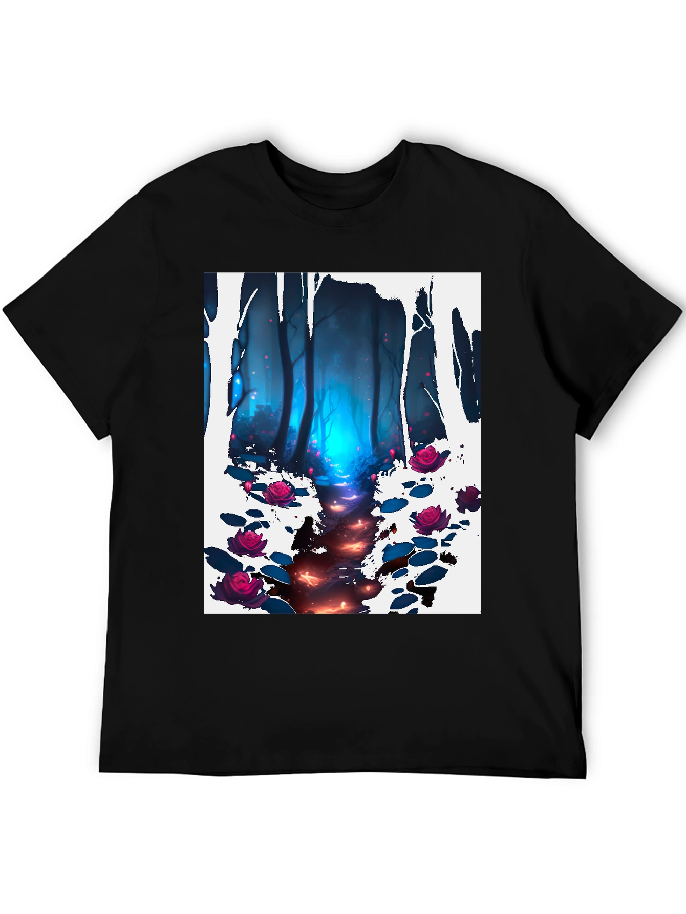 Enchanted Forest Graphic Tee - Dark Fantasy Design