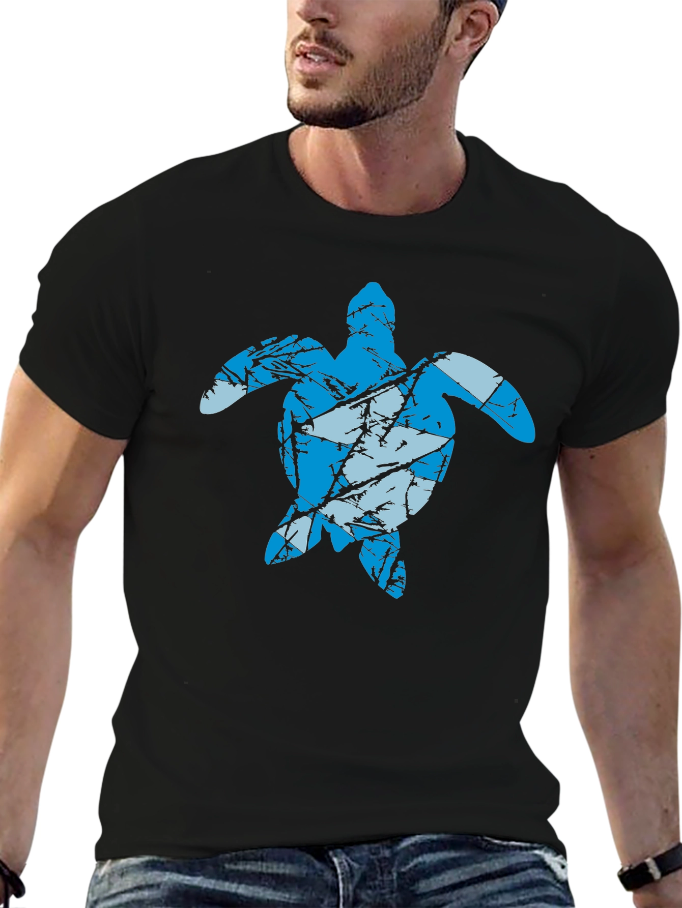 Sea Turtle Graphic Tee - Black