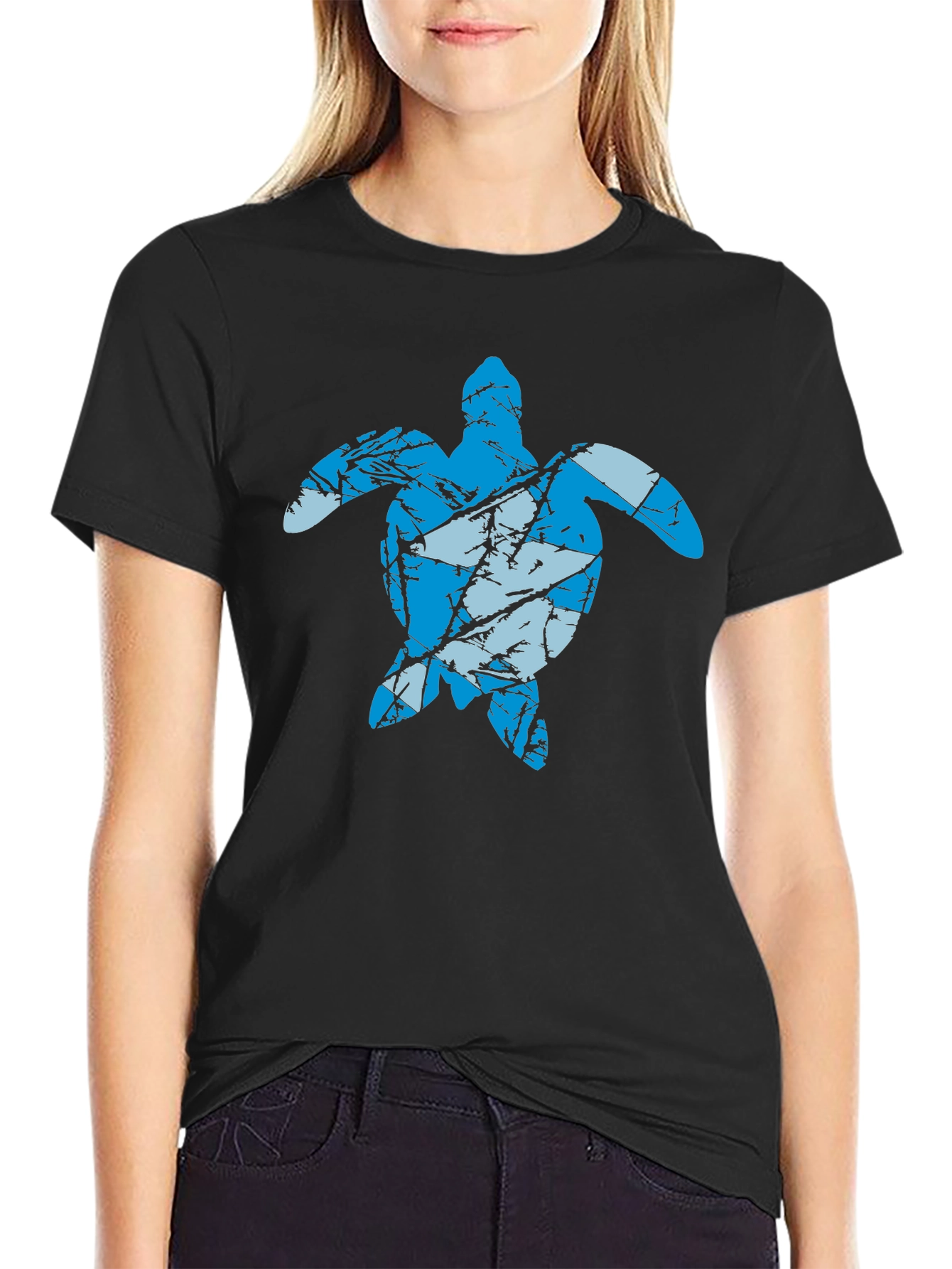 Sea Turtle Graphic Tee - Black