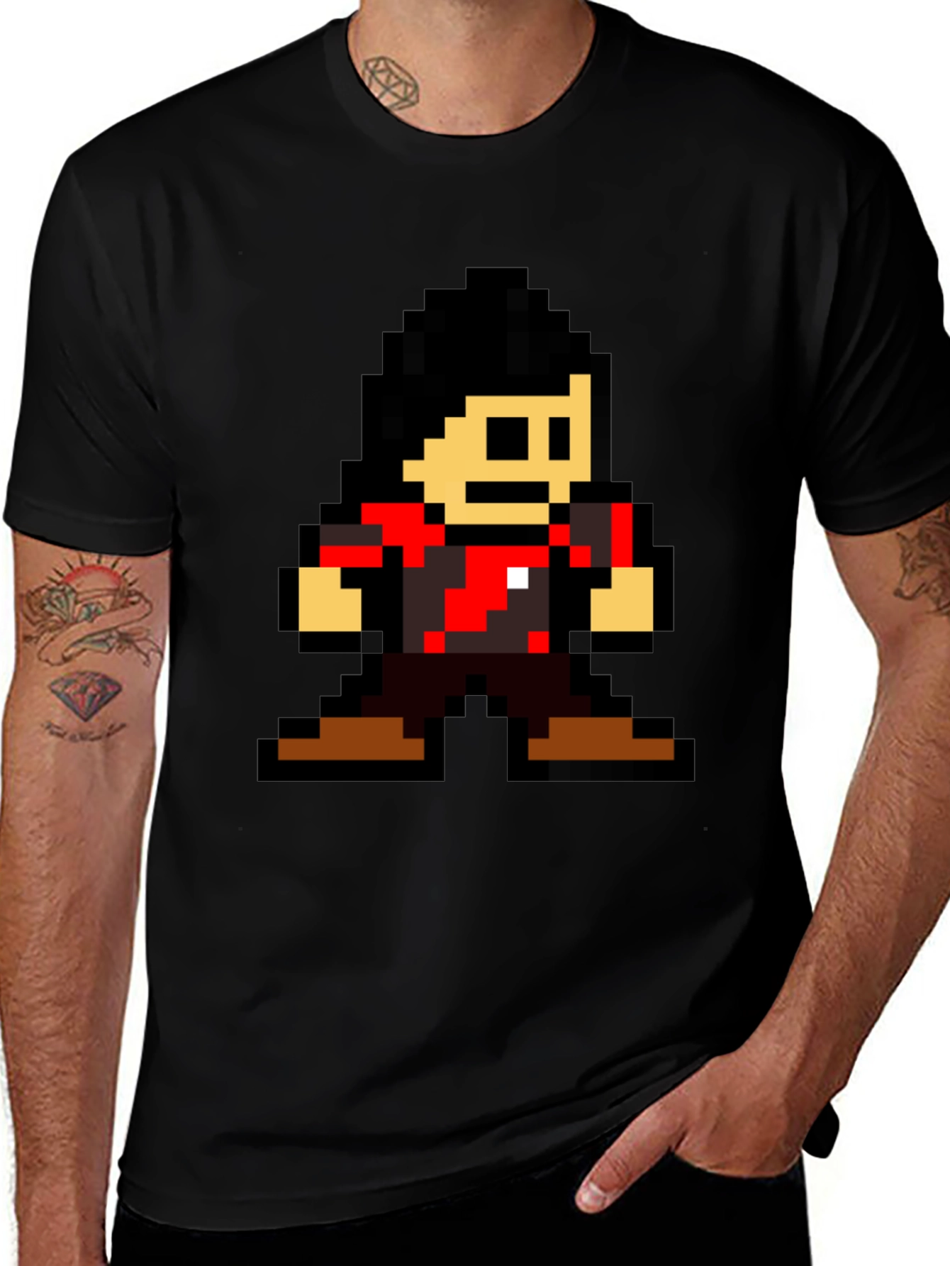 Retro 8-bit Gamer T-Shirt - Black