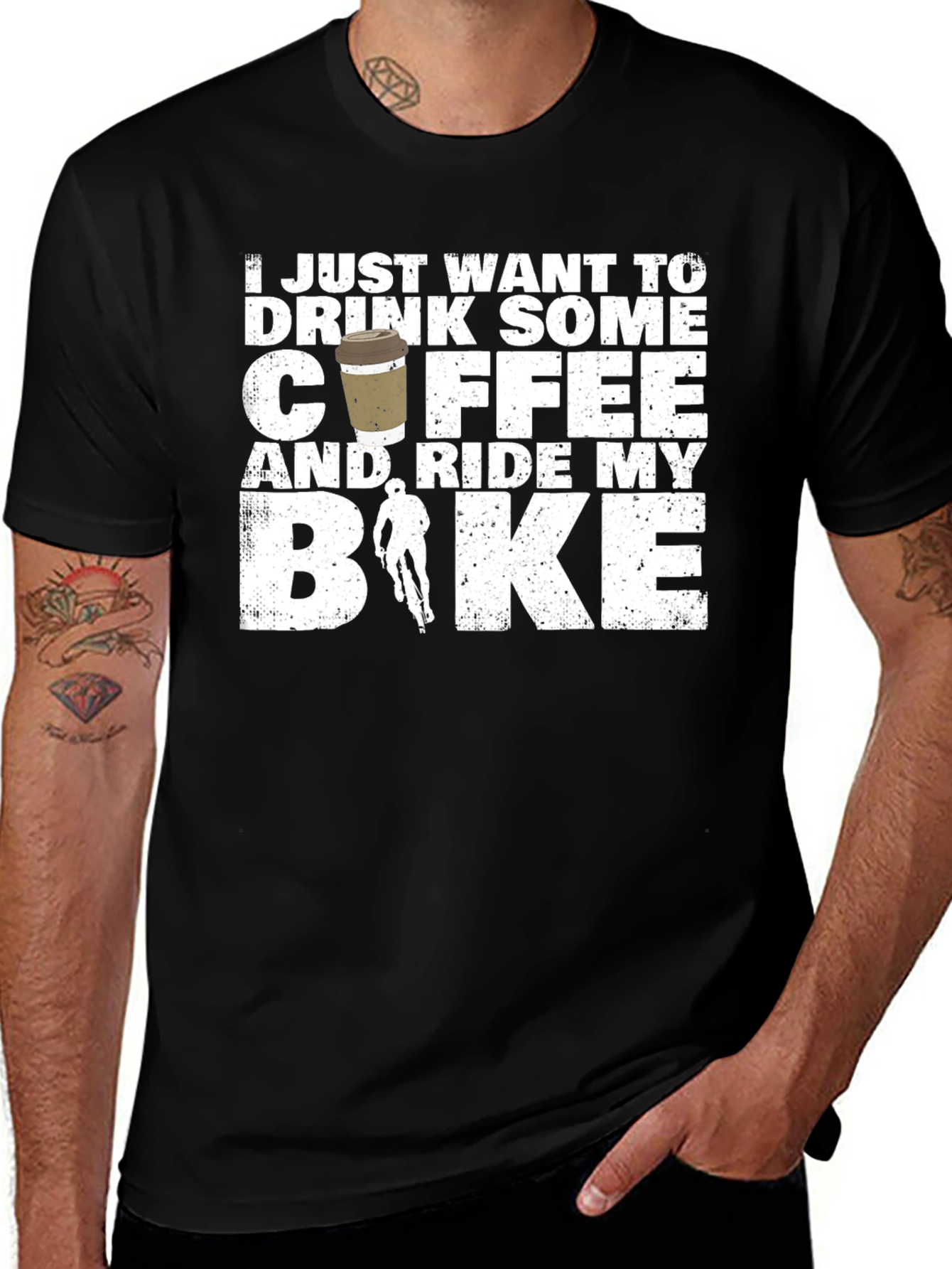 Coffee and Ride Bike Graphic T-Shirt