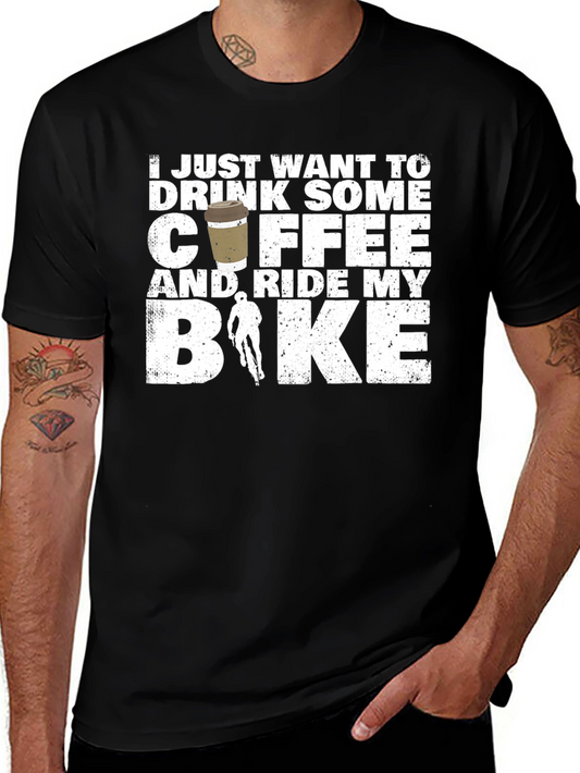 Coffee and Ride Bike Graphic T-Shirt