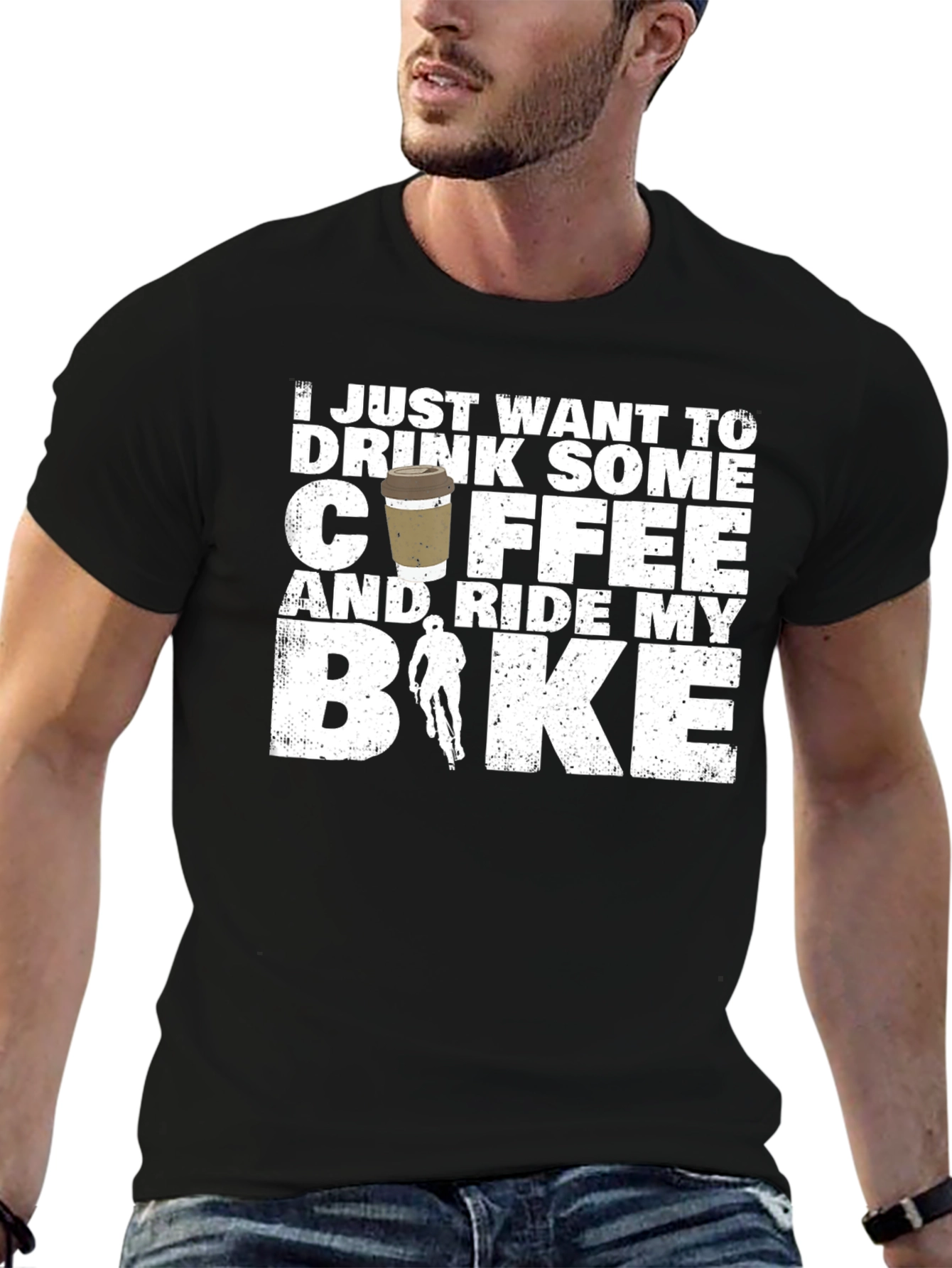Coffee and Ride Bike Graphic T-Shirt