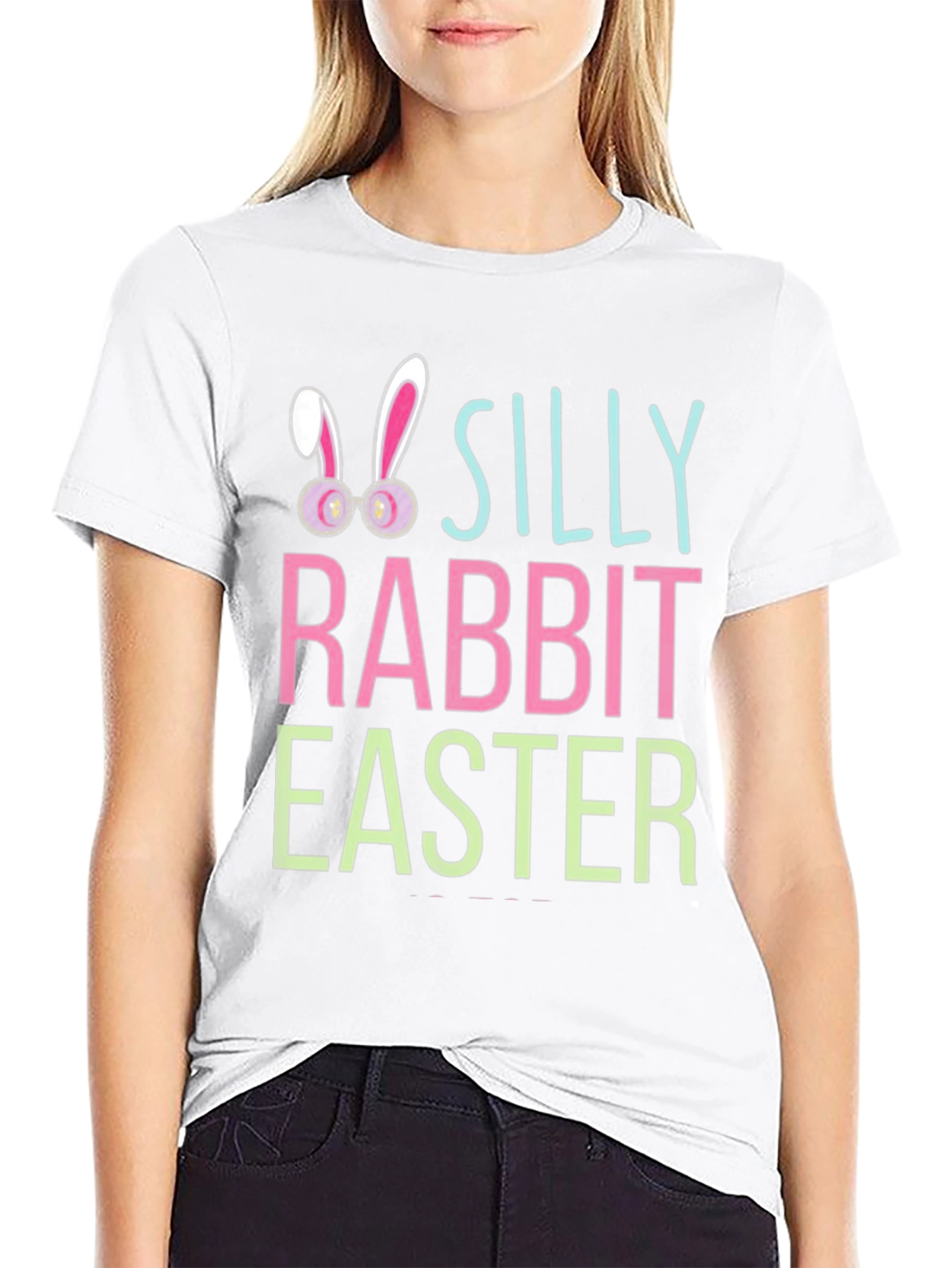 Silly Rabbit Easter Black Graphic Tee Shirt