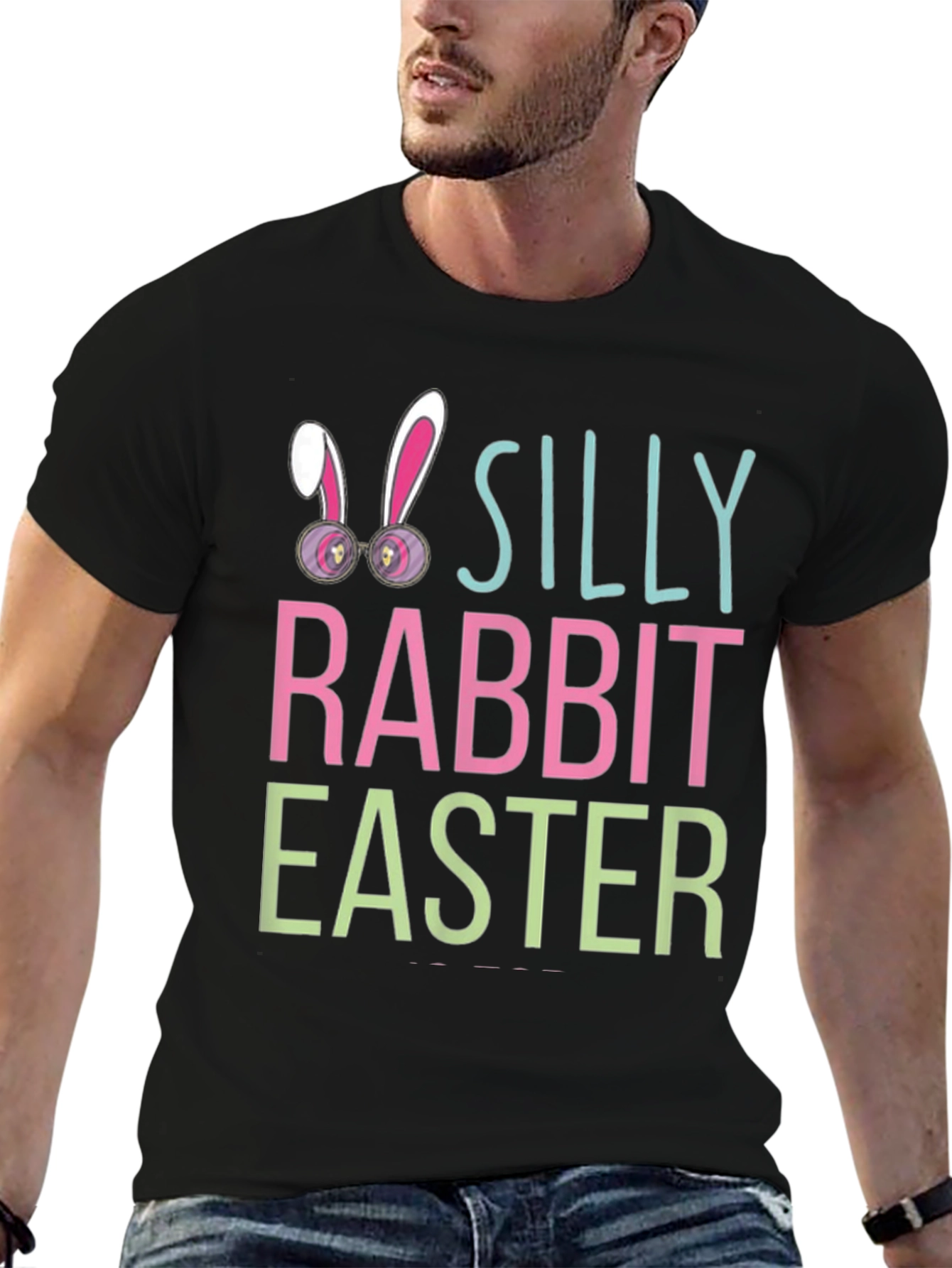 Silly Rabbit Easter Black Graphic Tee Shirt