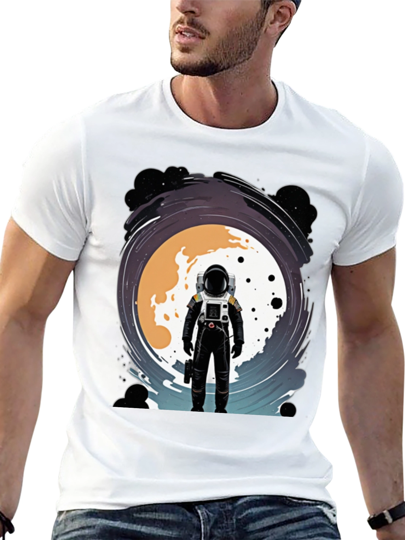 Astronaut Moon T-Shirt - Space Design