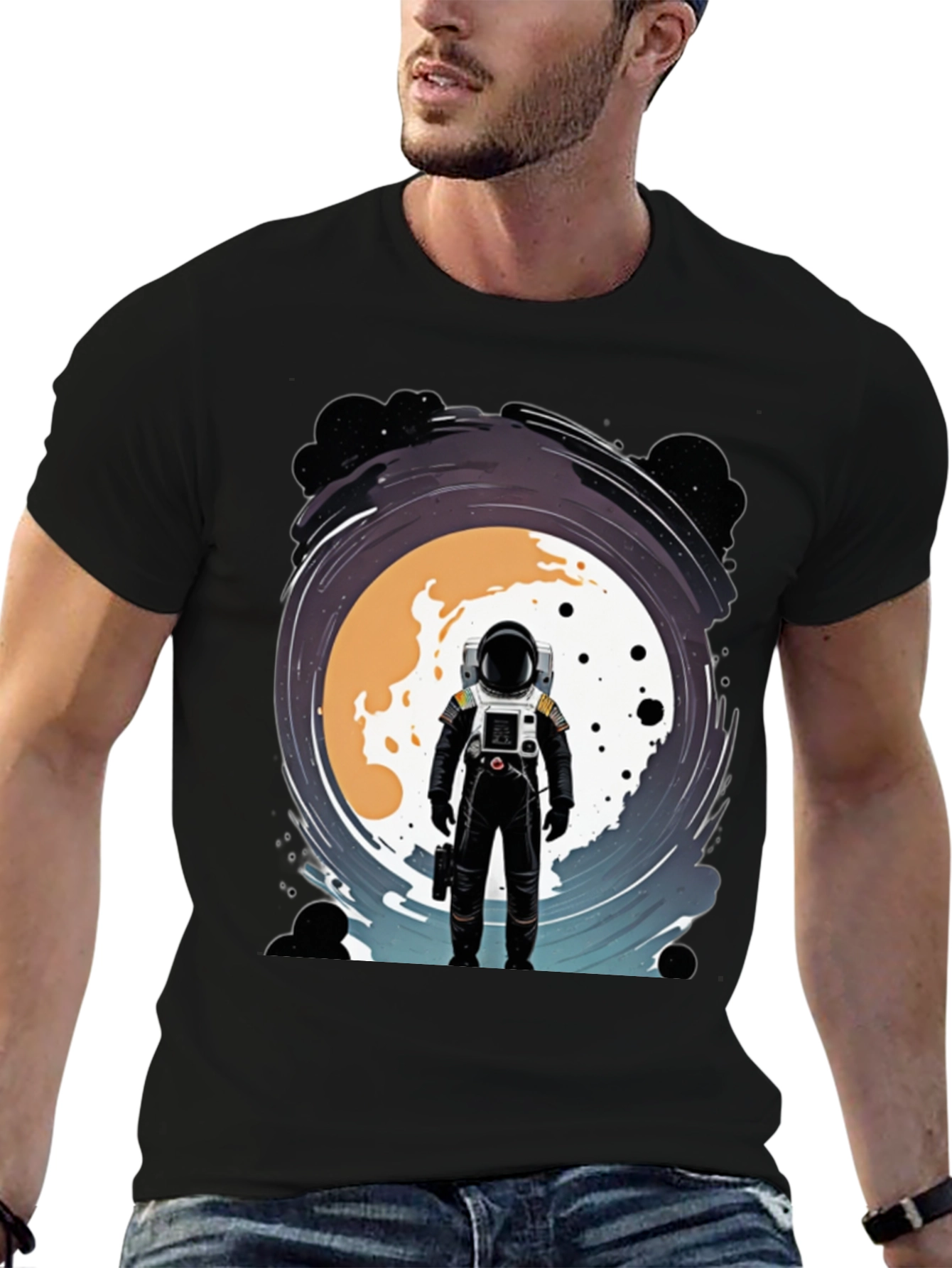 Astronaut Moon T-Shirt - Space Design