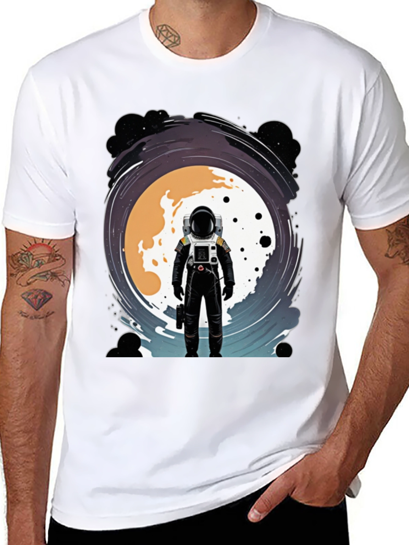 Astronaut Moon T-Shirt - Space Design