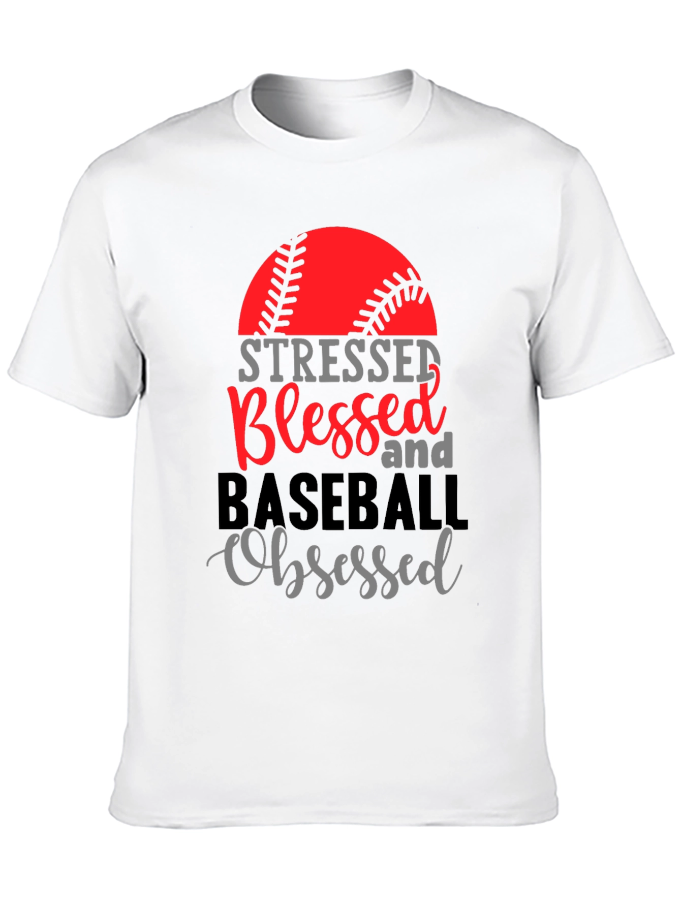 Stressed Blessed Baseball Obsessed Graphic Tee