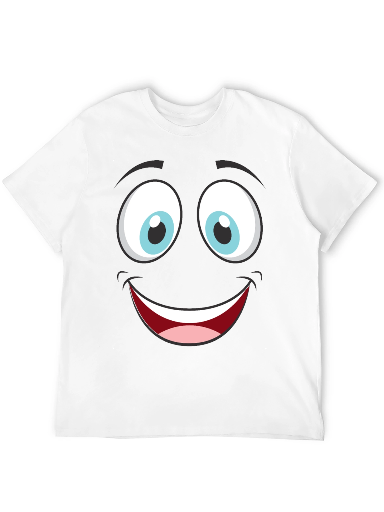 Funny Cartoon Face Graphic Black T-Shirt