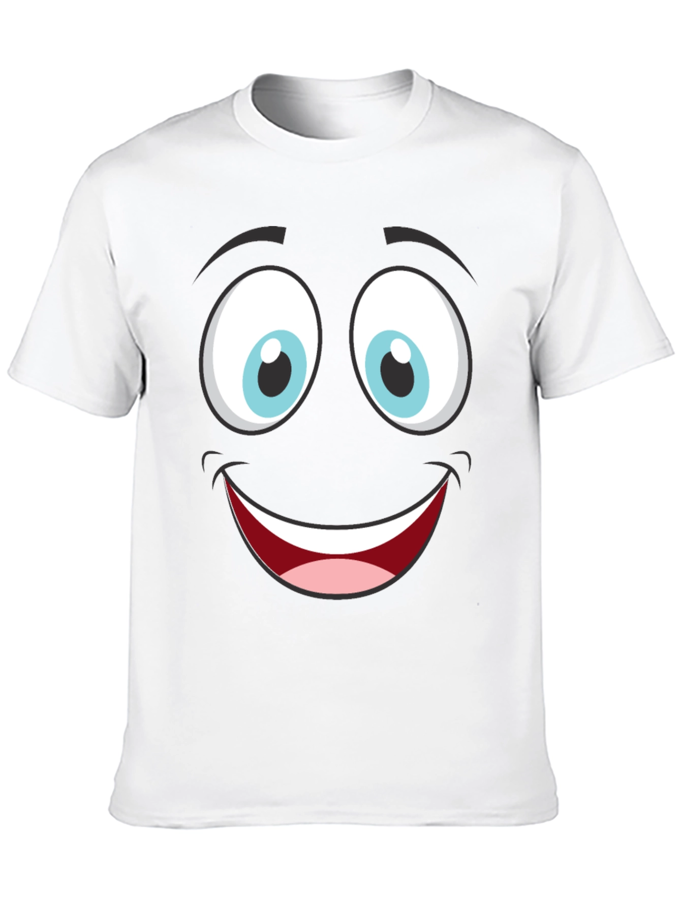 Funny Cartoon Face Graphic Black T-Shirt