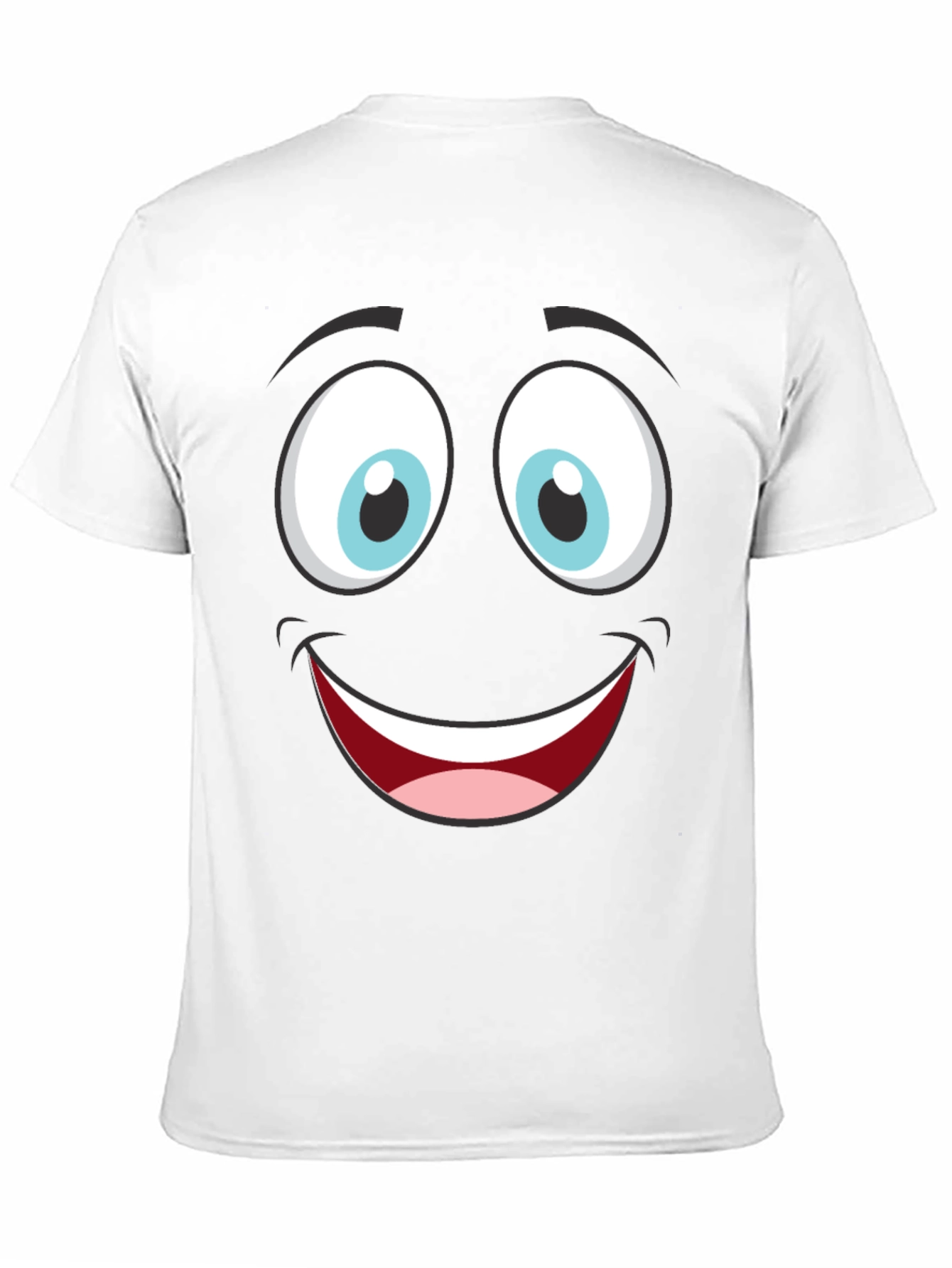 Funny Cartoon Face Graphic Black T-Shirt