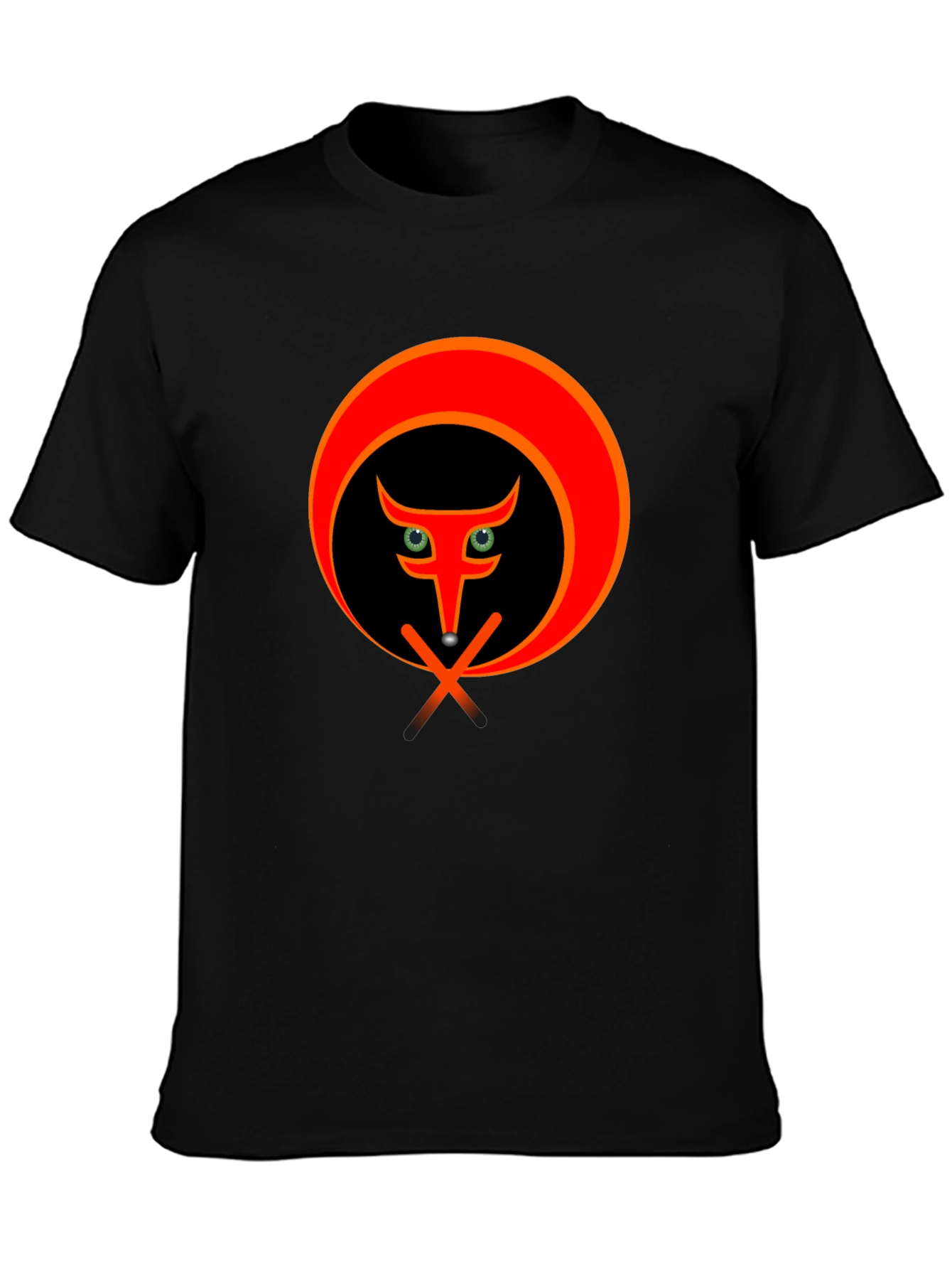 Stylish Black T-Shirt with Abstract Animal Graphic