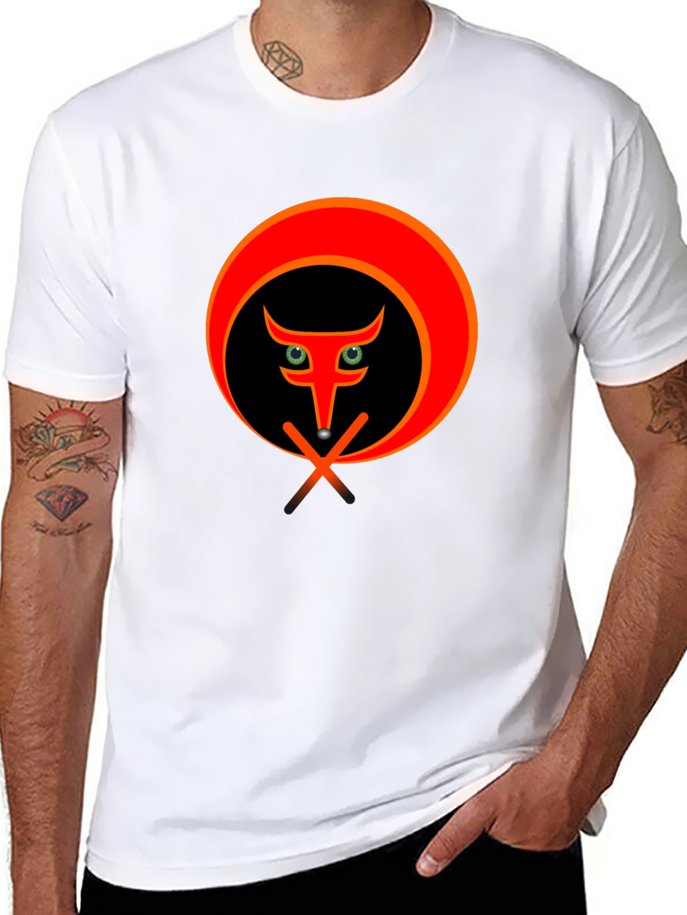 Stylish Black T-Shirt with Abstract Animal Graphic