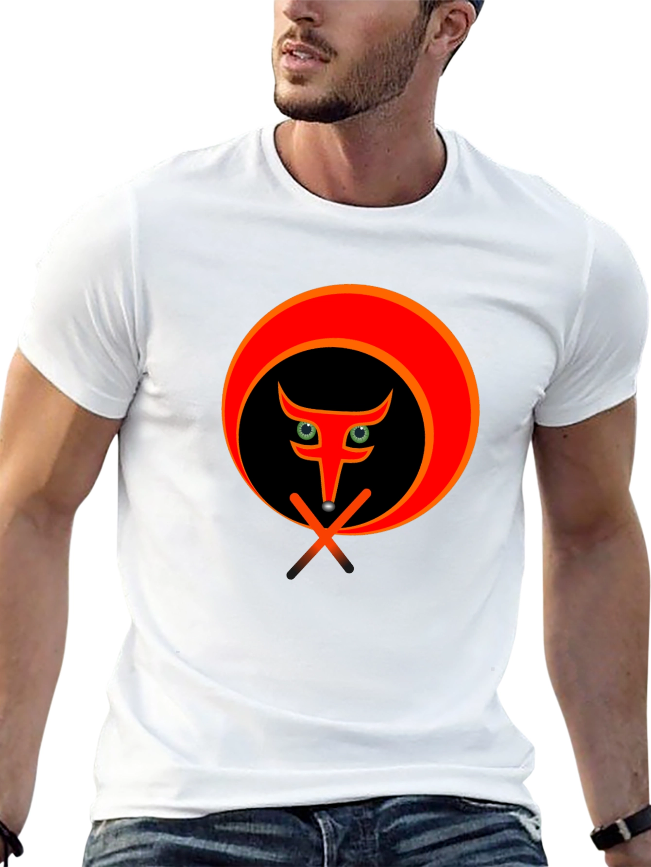 Stylish Black T-Shirt with Abstract Animal Graphic
