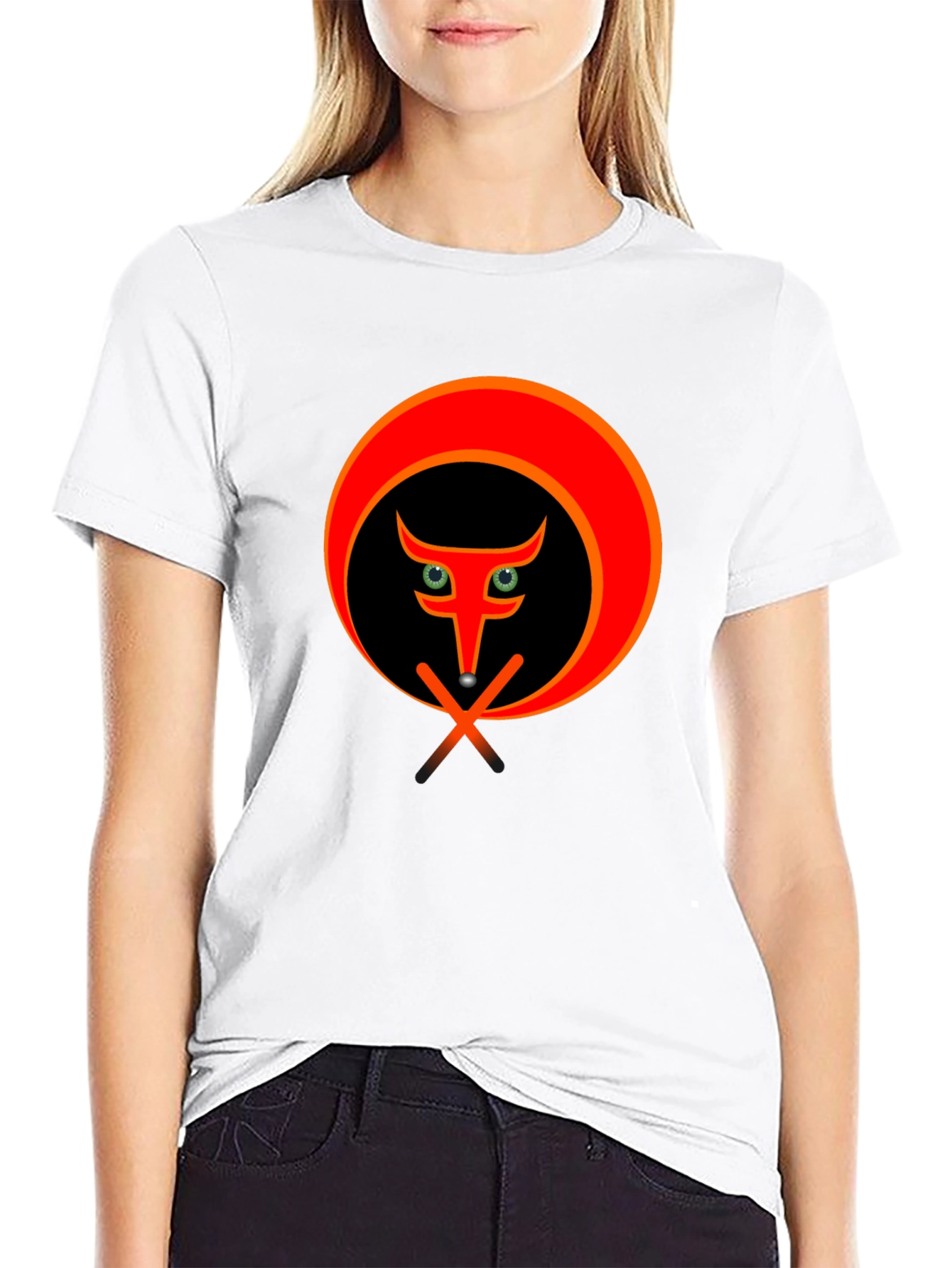 Stylish Black T-Shirt with Abstract Animal Graphic
