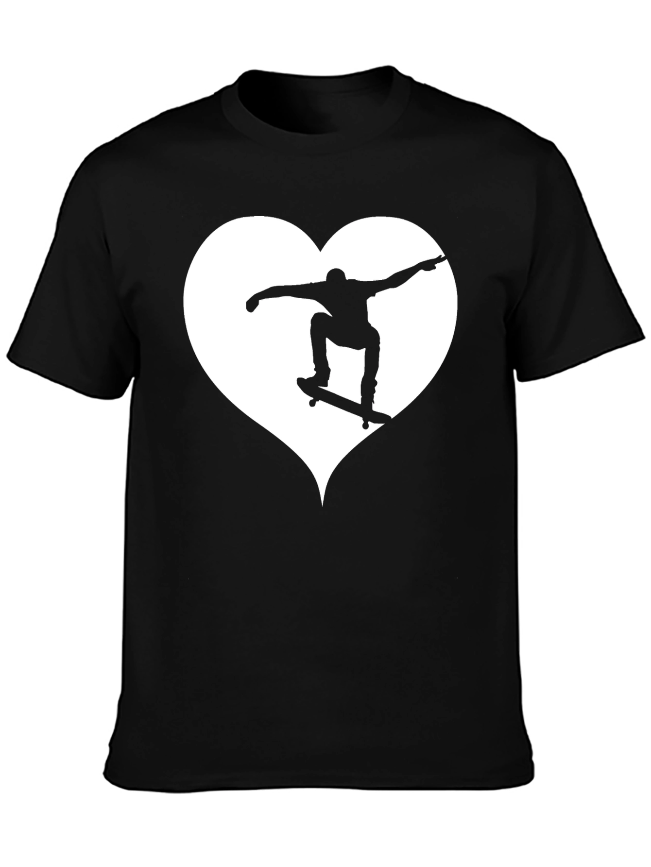 Skate Heart Tee - Cool Black T-Shirt