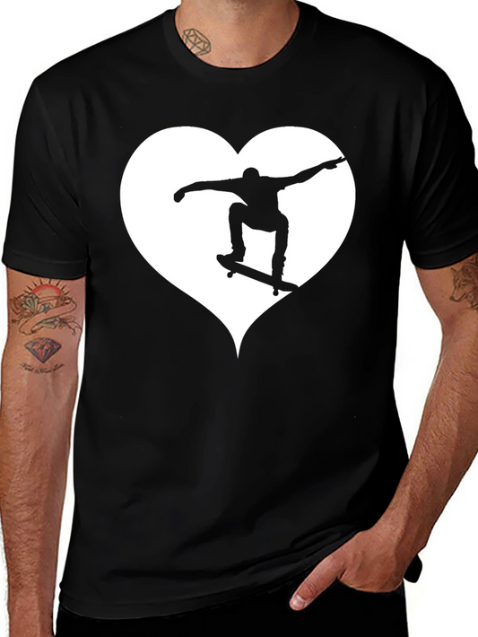 Skate Heart Tee - Cool Black T-Shirt