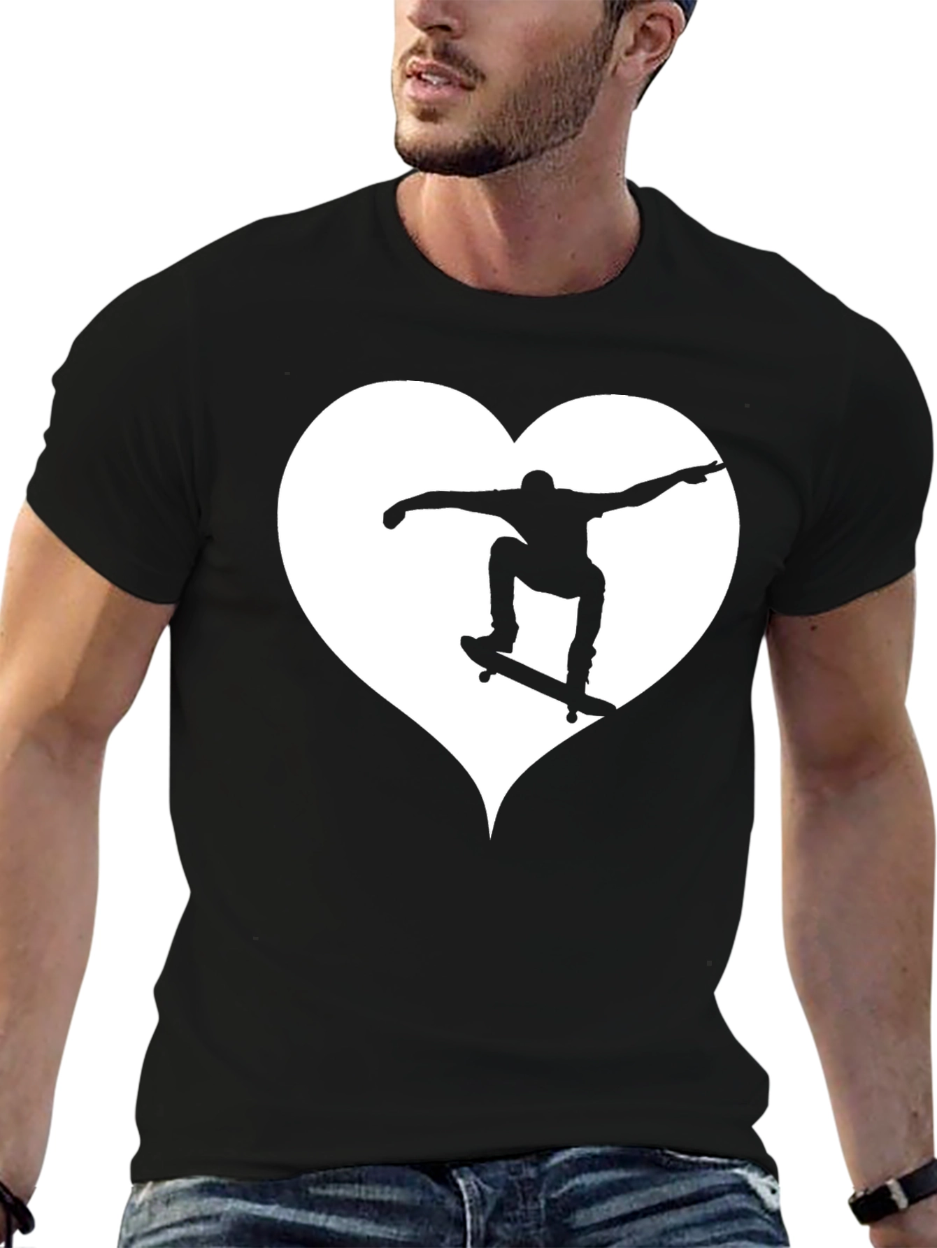Skate Heart Tee - Cool Black T-Shirt