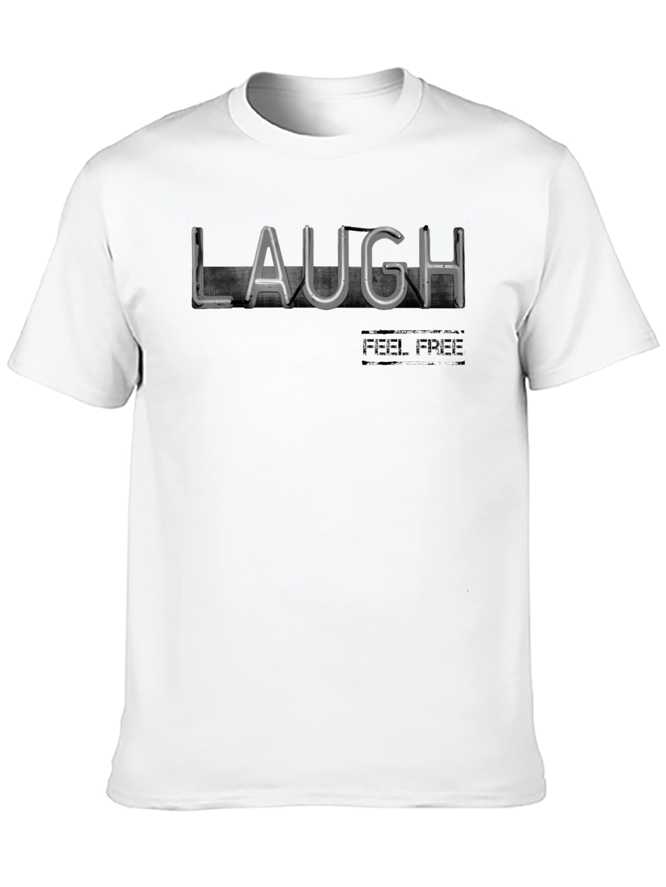 Laugh Feel Free Black Graphic Tee