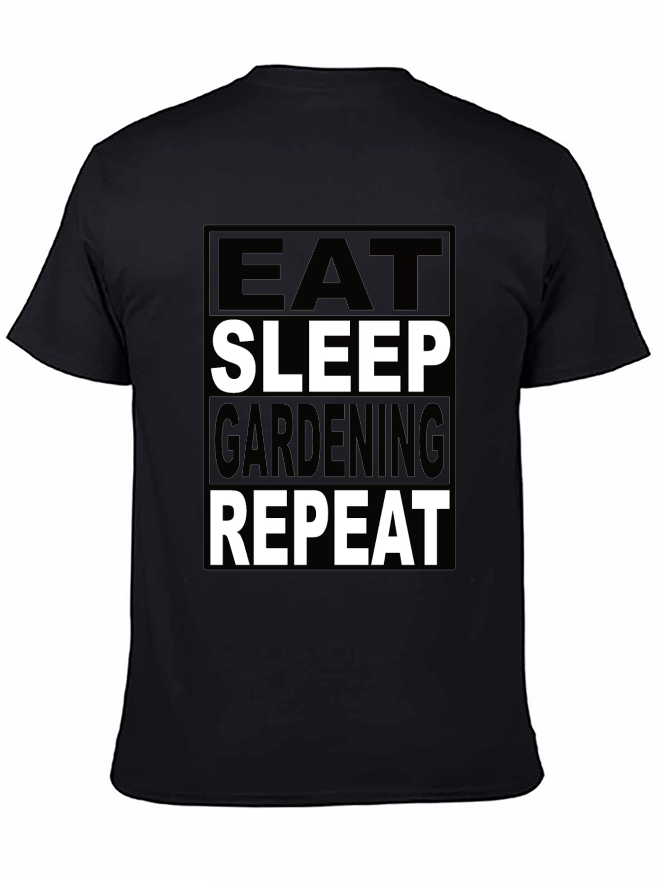 Eat Sleep Gardening Repeat Black T-Shirt