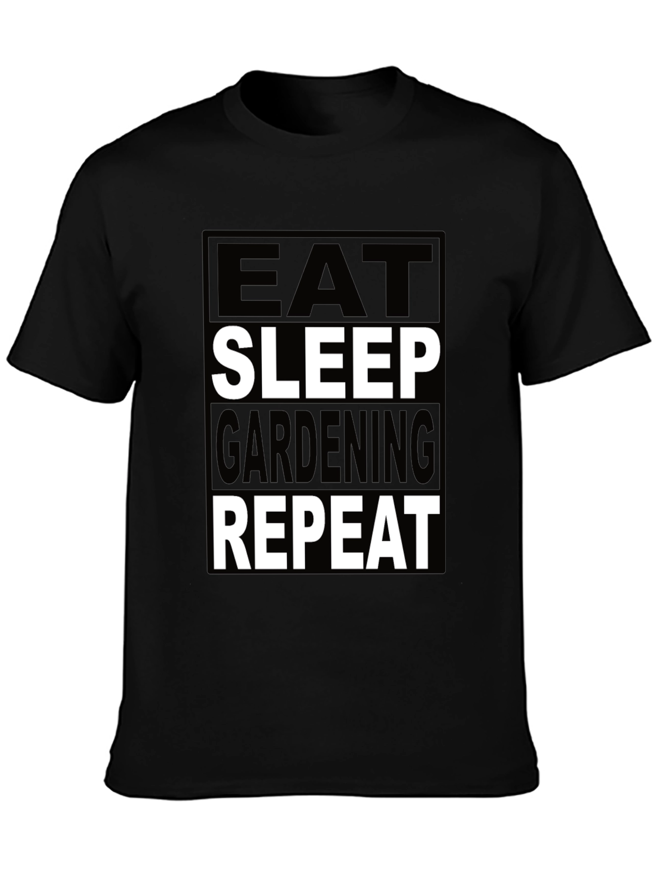 Eat Sleep Gardening Repeat Black T-Shirt