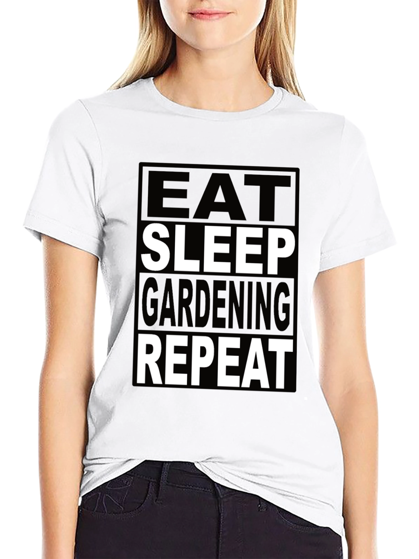 Eat Sleep Gardening Repeat Black T-Shirt