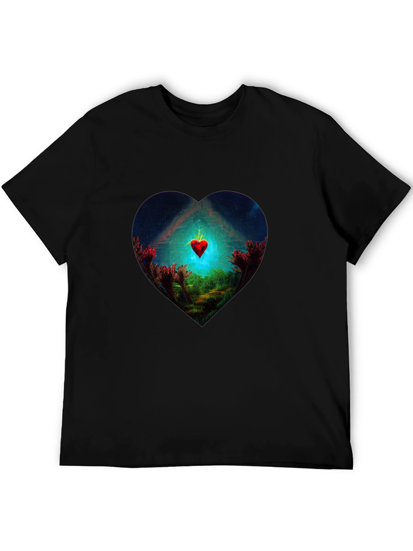 Heart Landscape Graphic Tee - Black