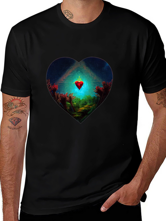 Heart Landscape Graphic Tee - Black