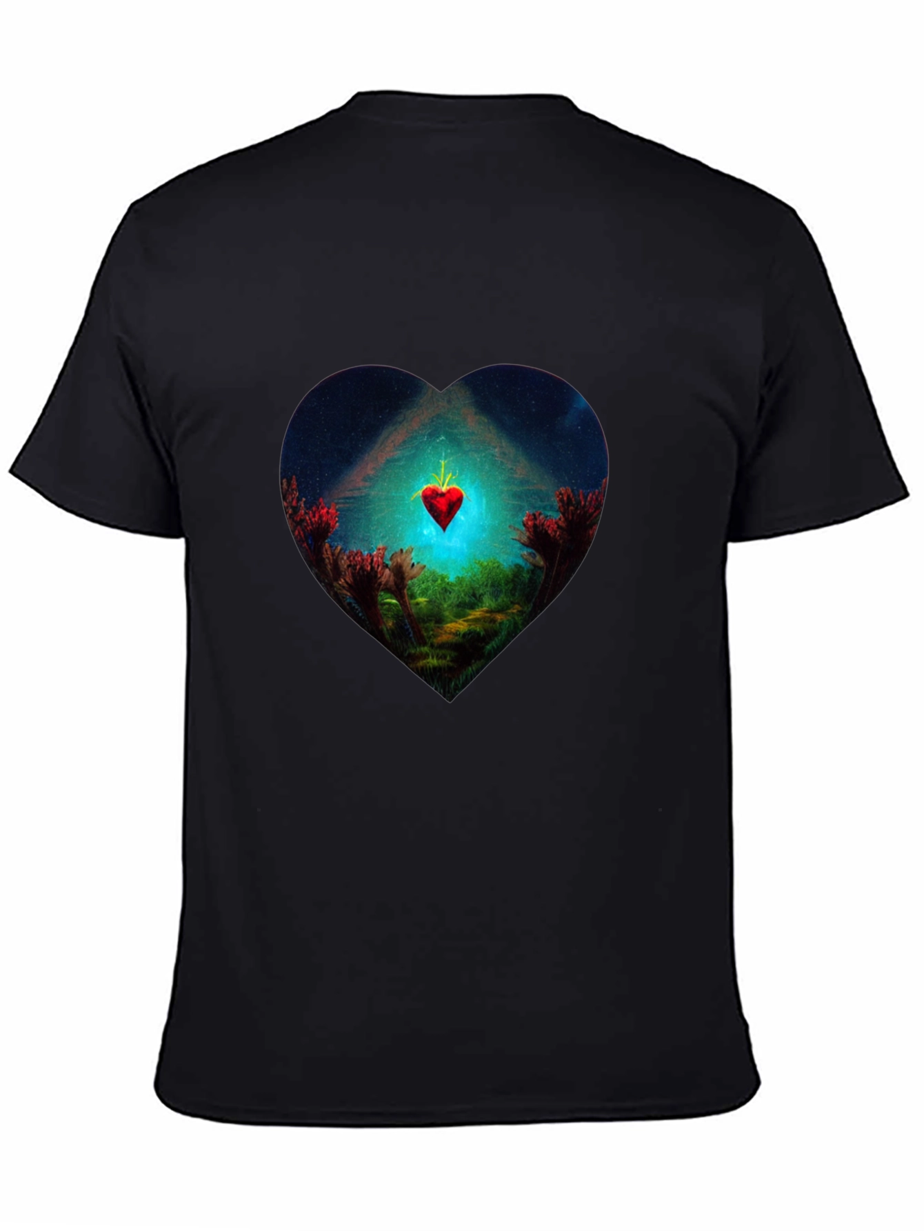 Heart Landscape Graphic Tee - Black