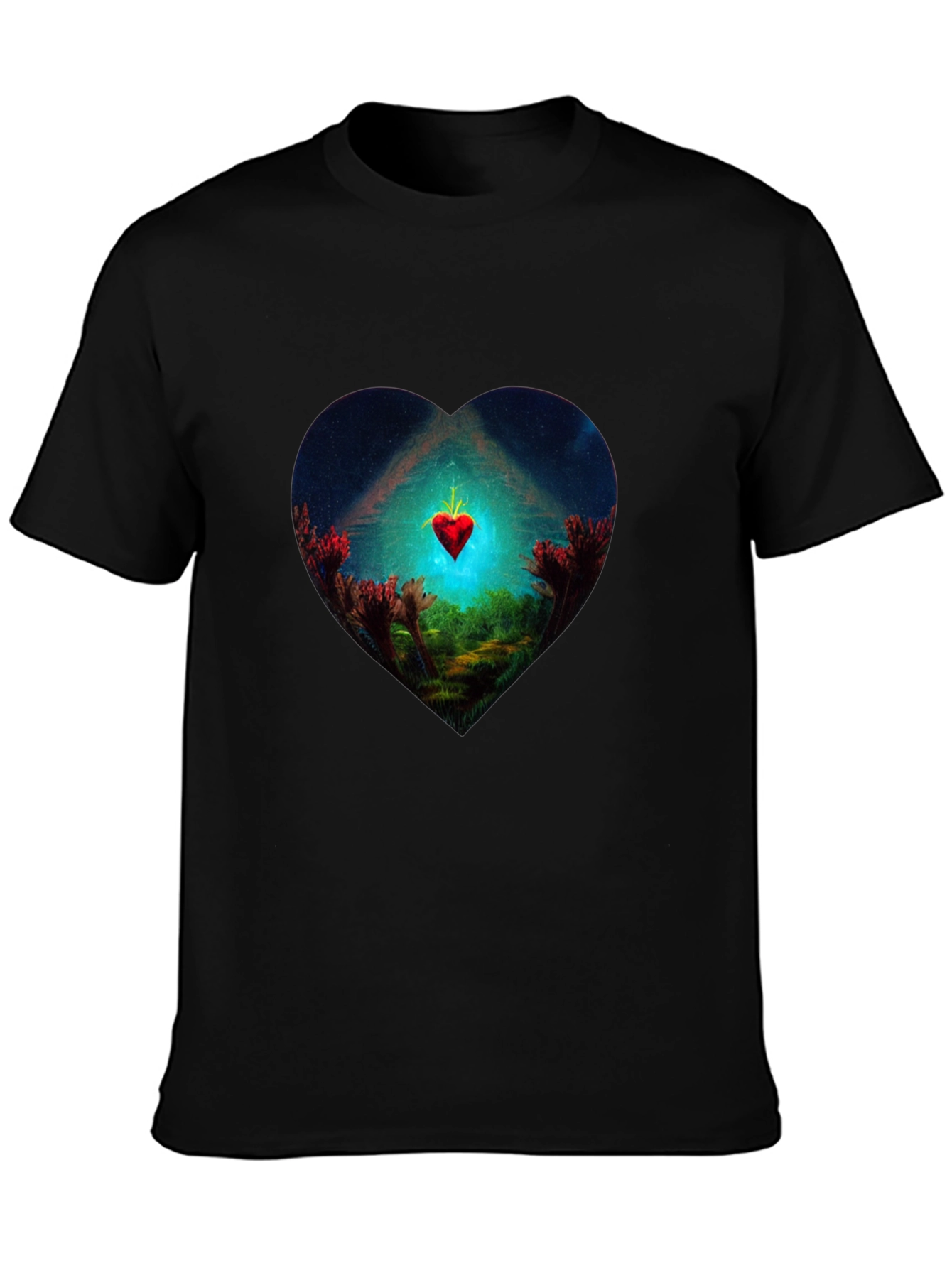 Heart Landscape Graphic Tee - Black