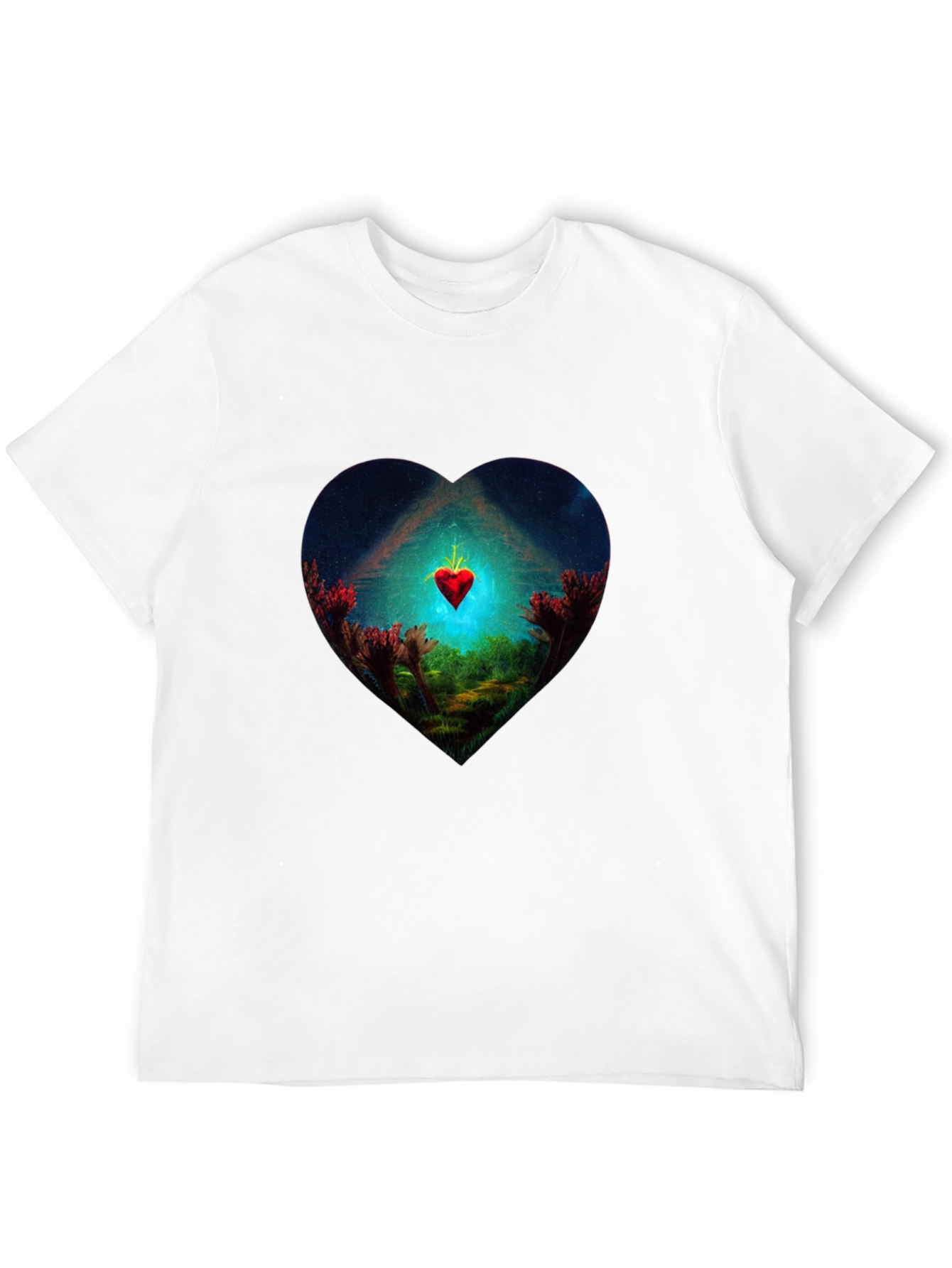 Heart Landscape Graphic Tee - Black