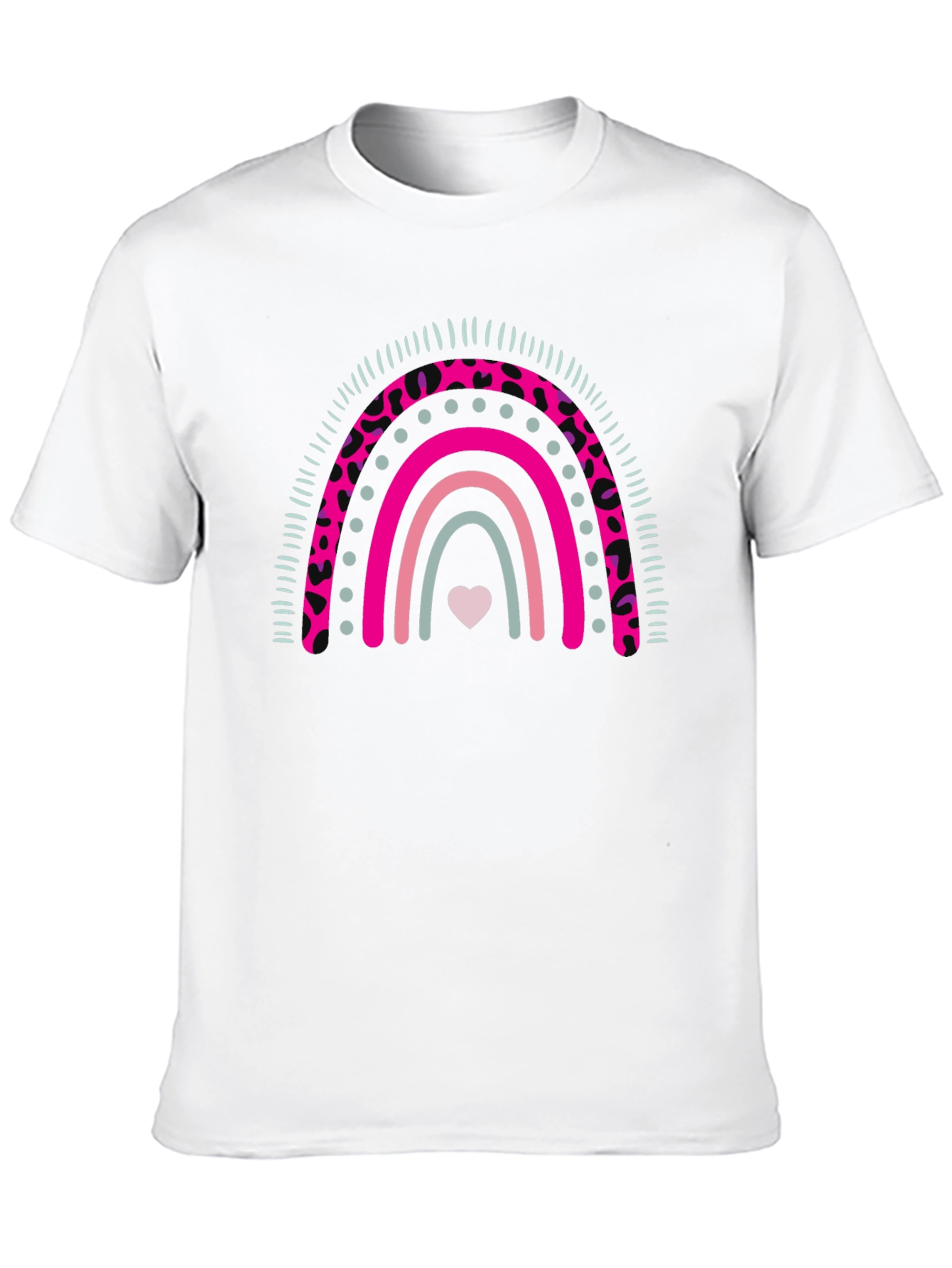 Rainbow Heart Graphic Tee - Black