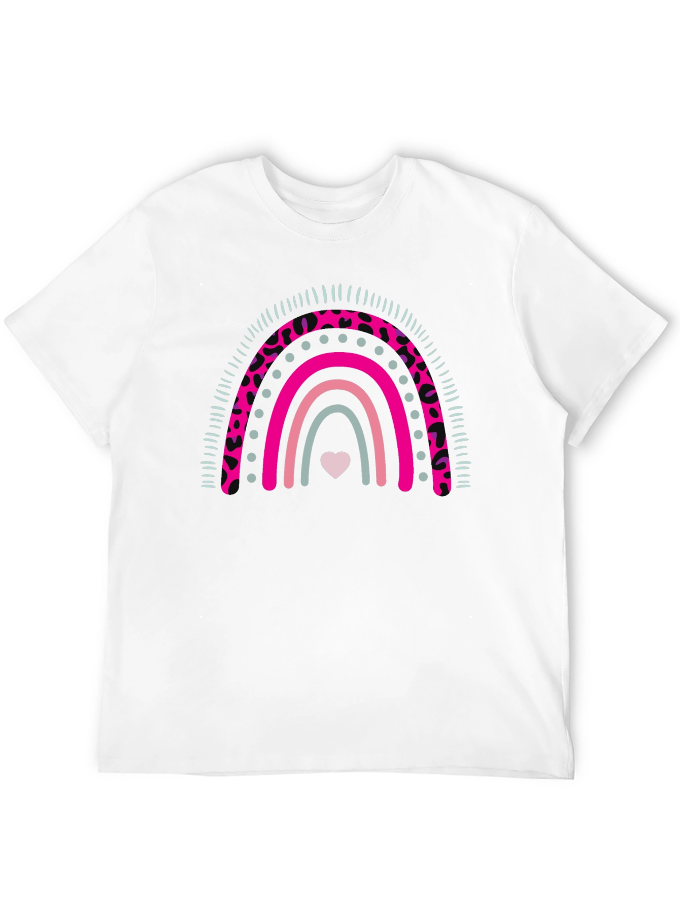 Rainbow Heart Graphic Tee - Black