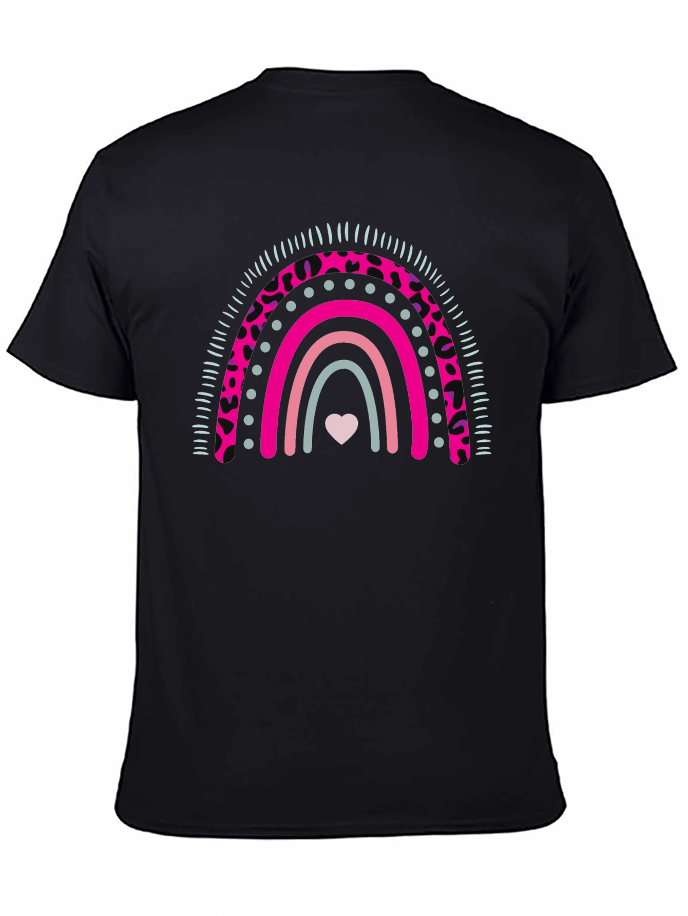 Rainbow Heart Graphic Tee - Black