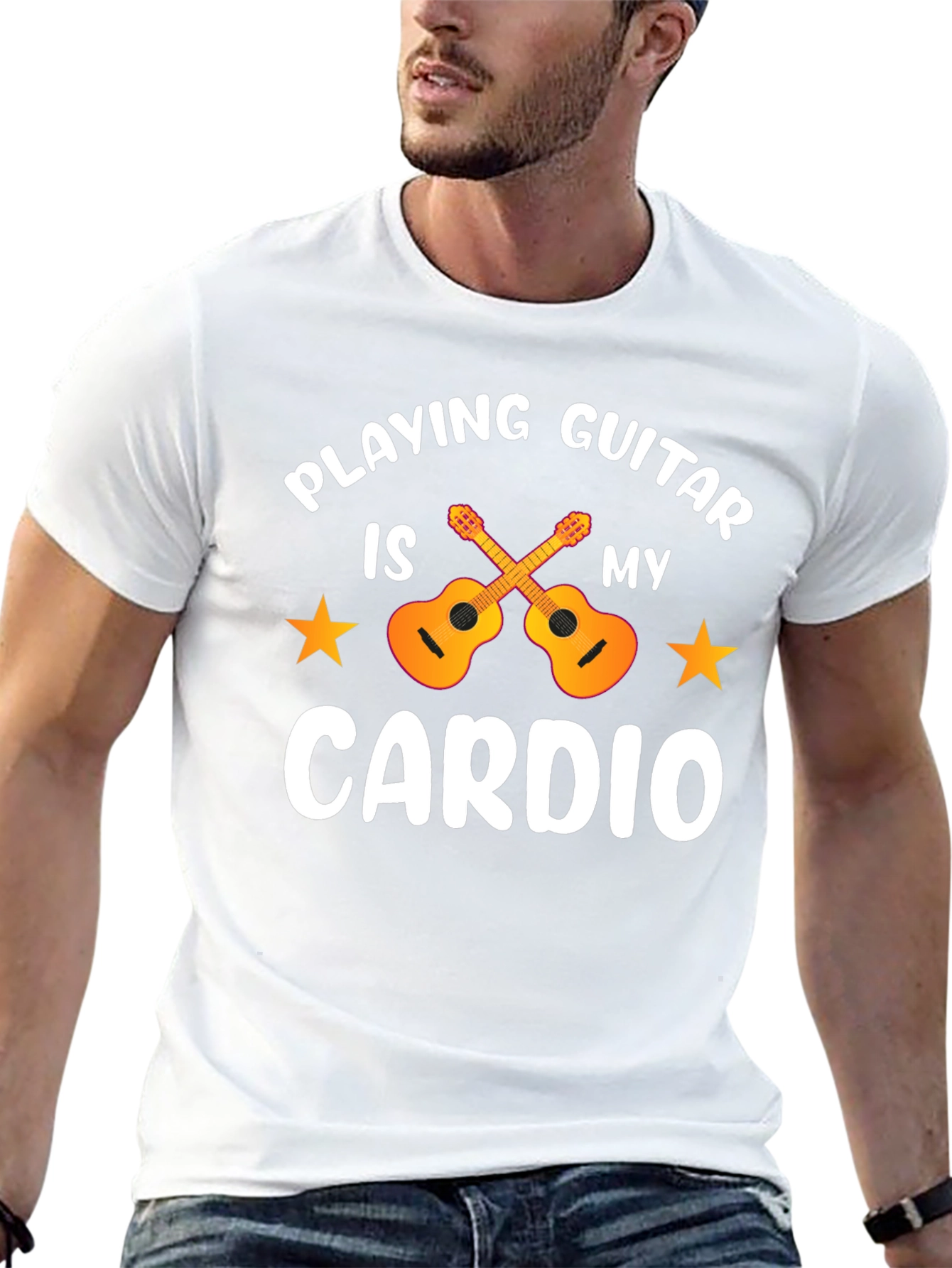 Guitar Cardio T-Shirt: Musicians Workout Tee