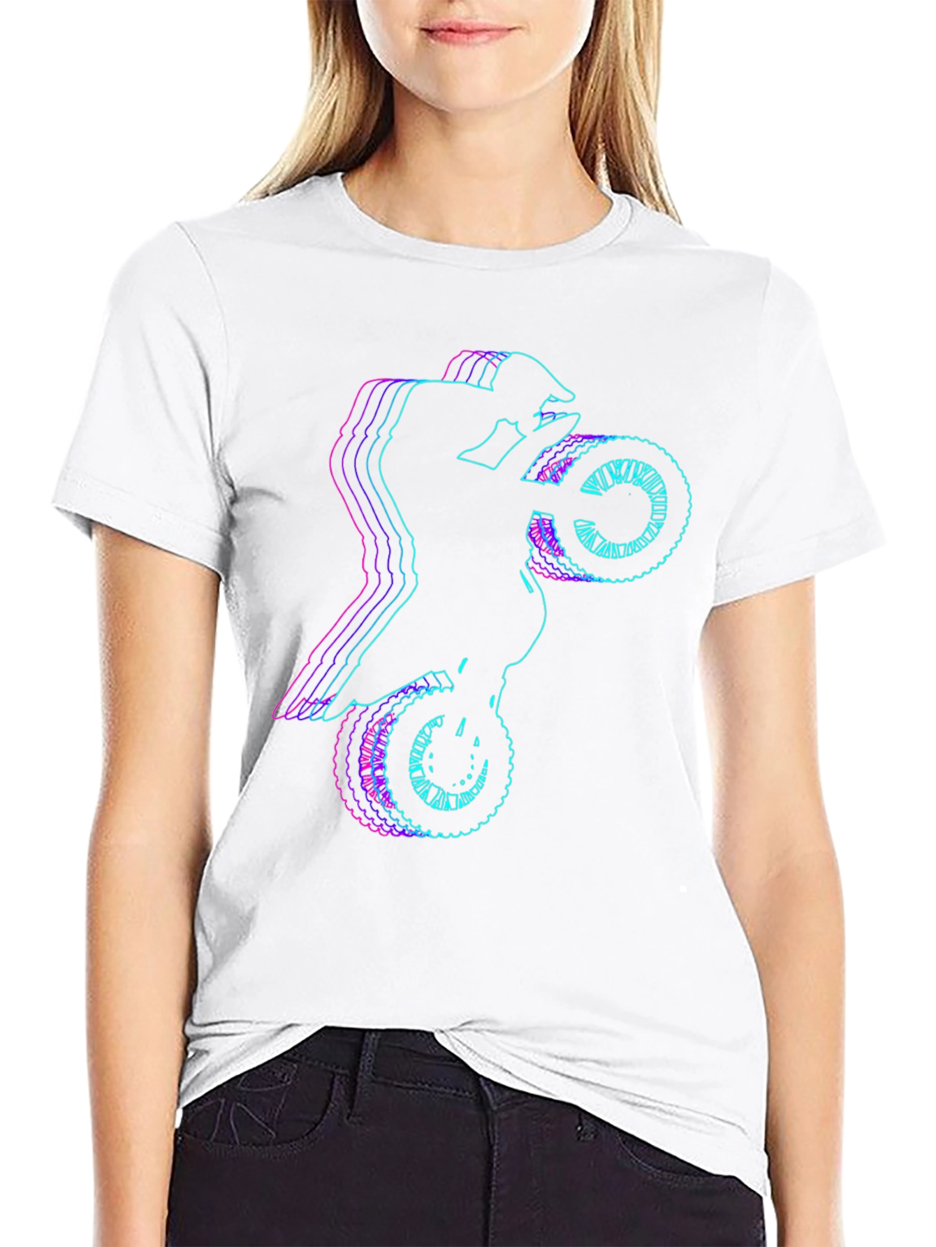 Motorcycle Rider Graphic Tee - Black