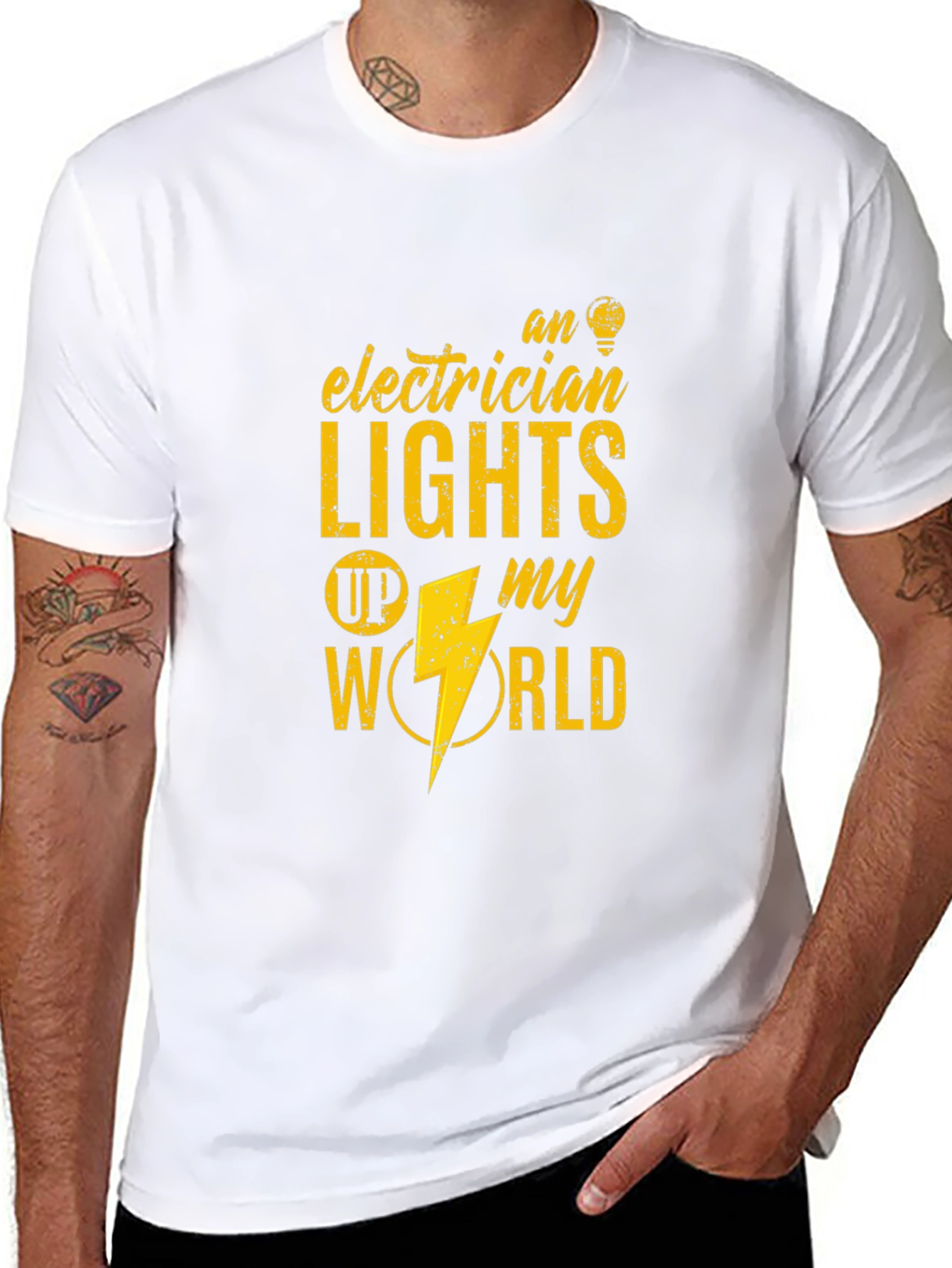 Electrician Lights Up My World Graphic Tee