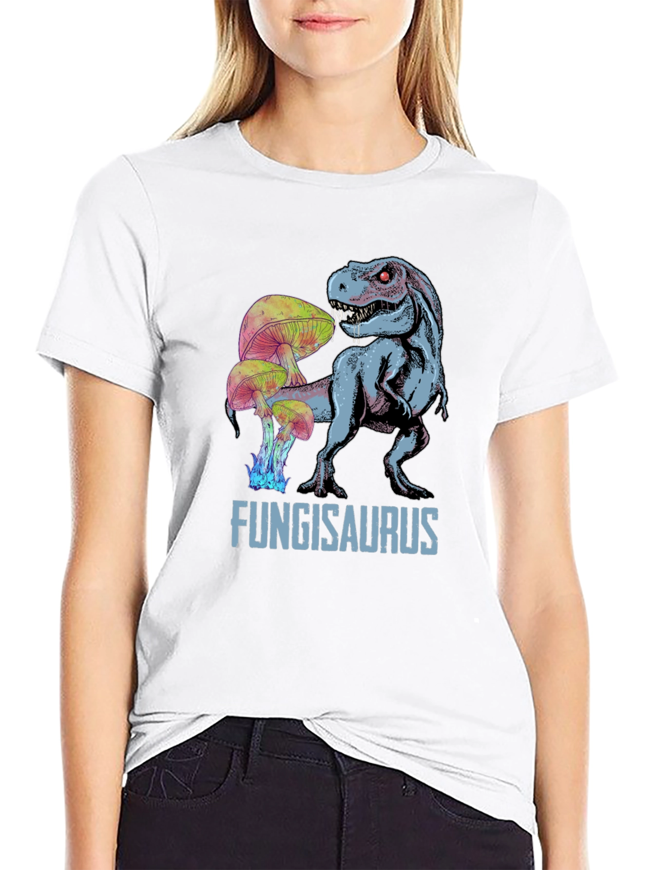 Fungisaurus T-Rex Mushroom Graphic Tee - Black