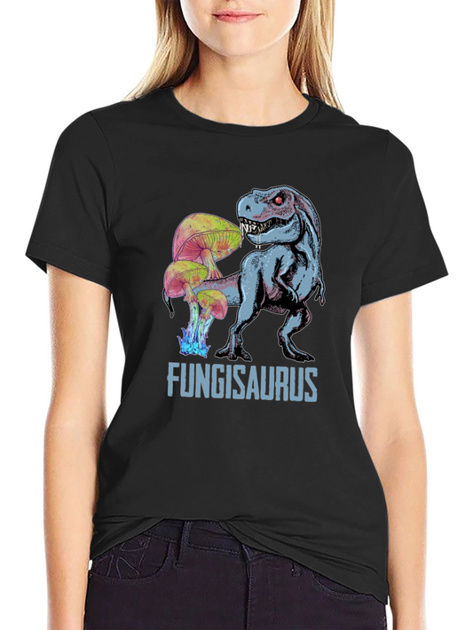 Fungisaurus T-Rex Mushroom Graphic Tee - Black