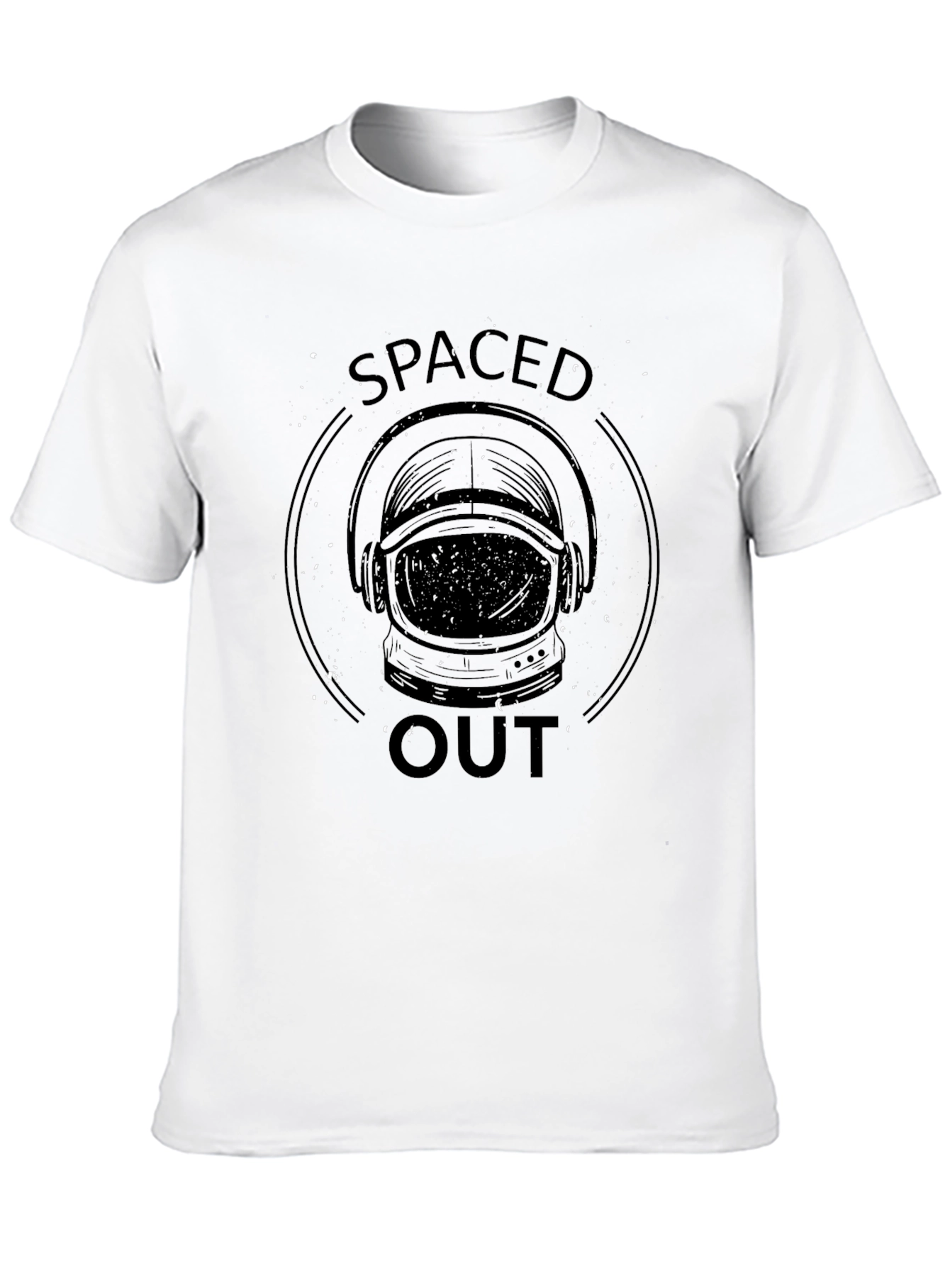 Spaced Out Astronaut Helmet Graphic Tee - Black