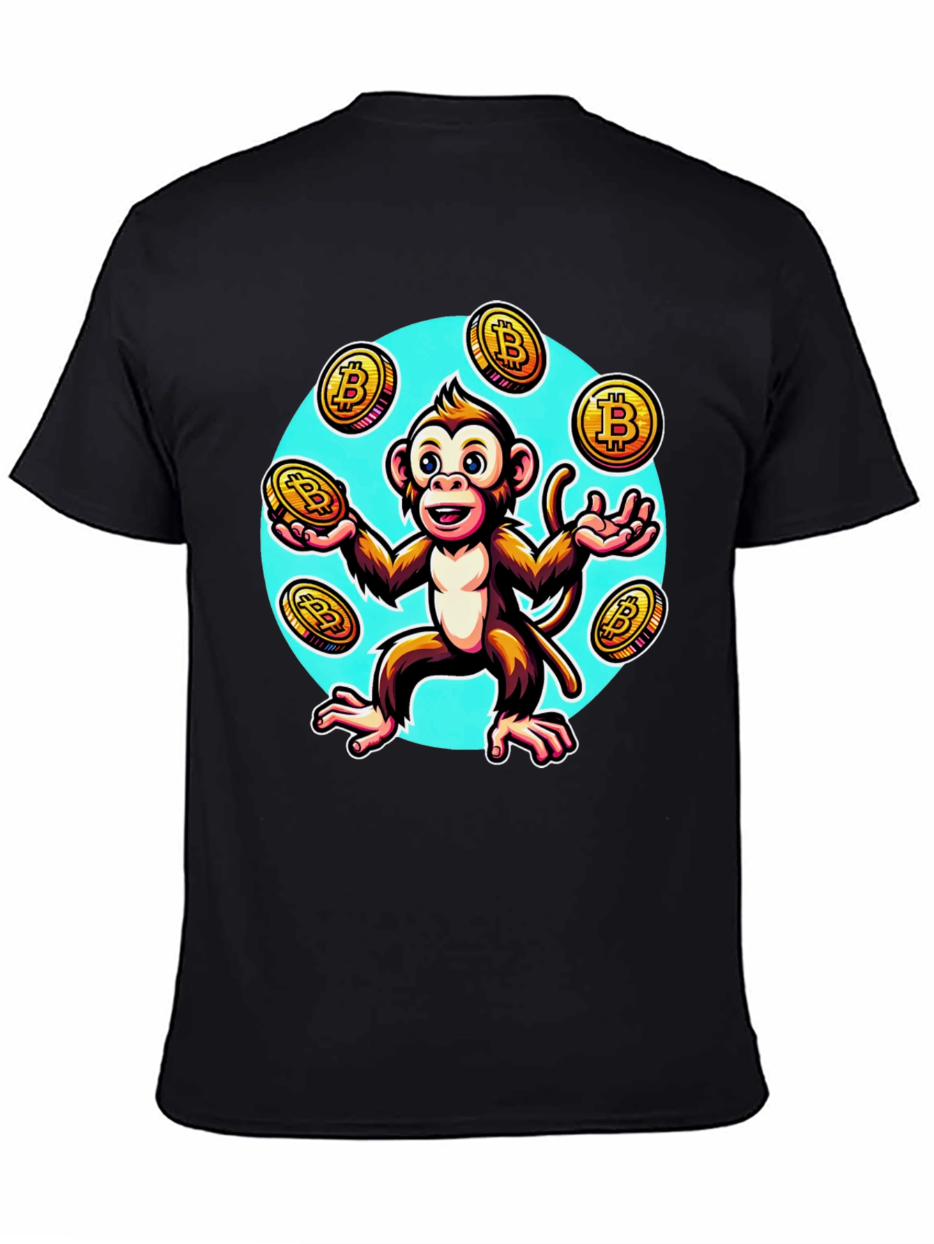 Monkey Juggling Bitcoin Graphic T-Shirt