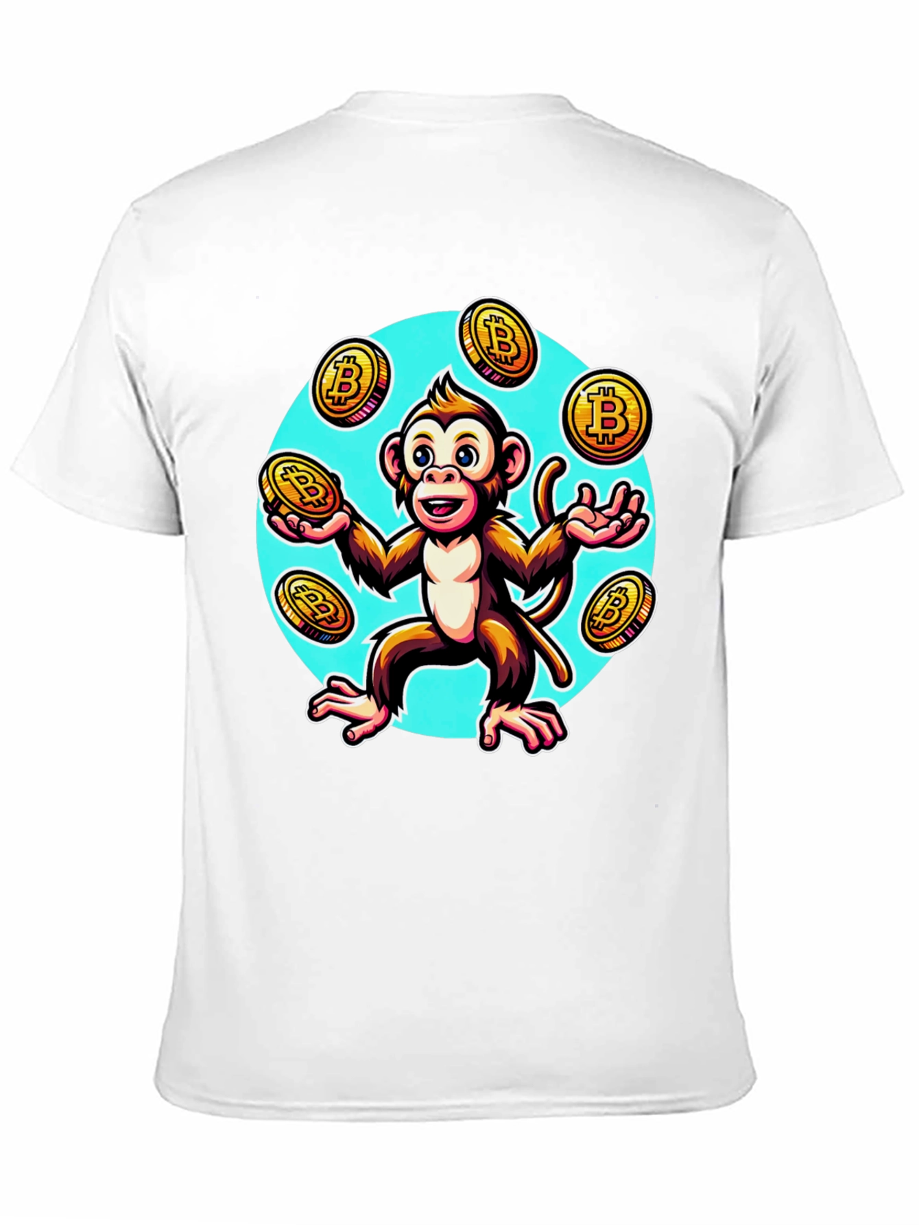 Monkey Juggling Bitcoin Graphic T-Shirt