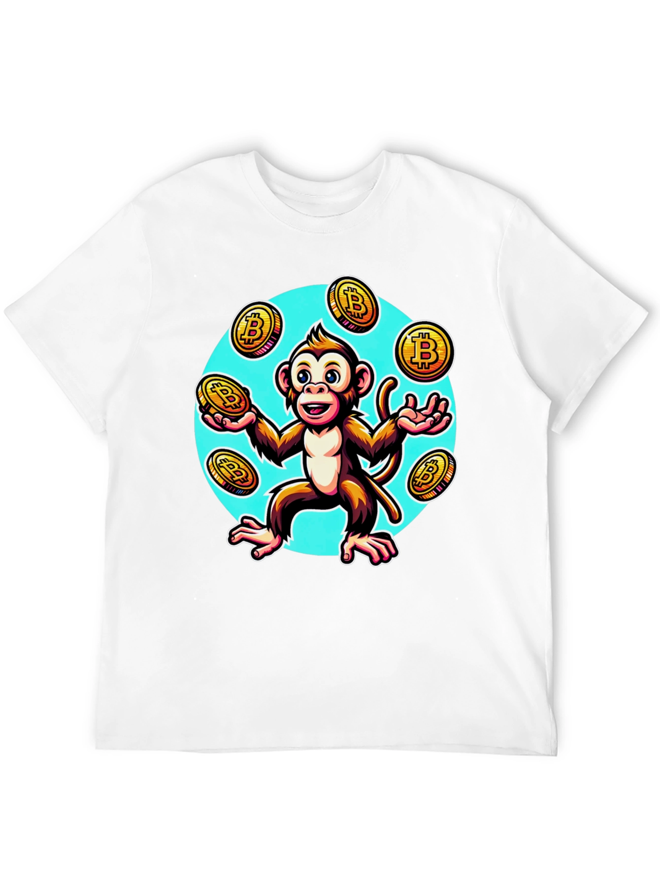 Monkey Juggling Bitcoin Graphic T-Shirt
